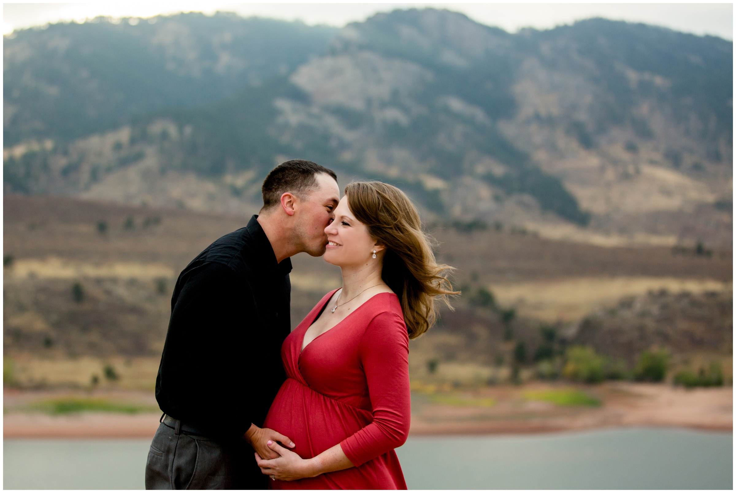 Colorado mountain maternity portraits at Horsetooth Reservoir Fort Collins 