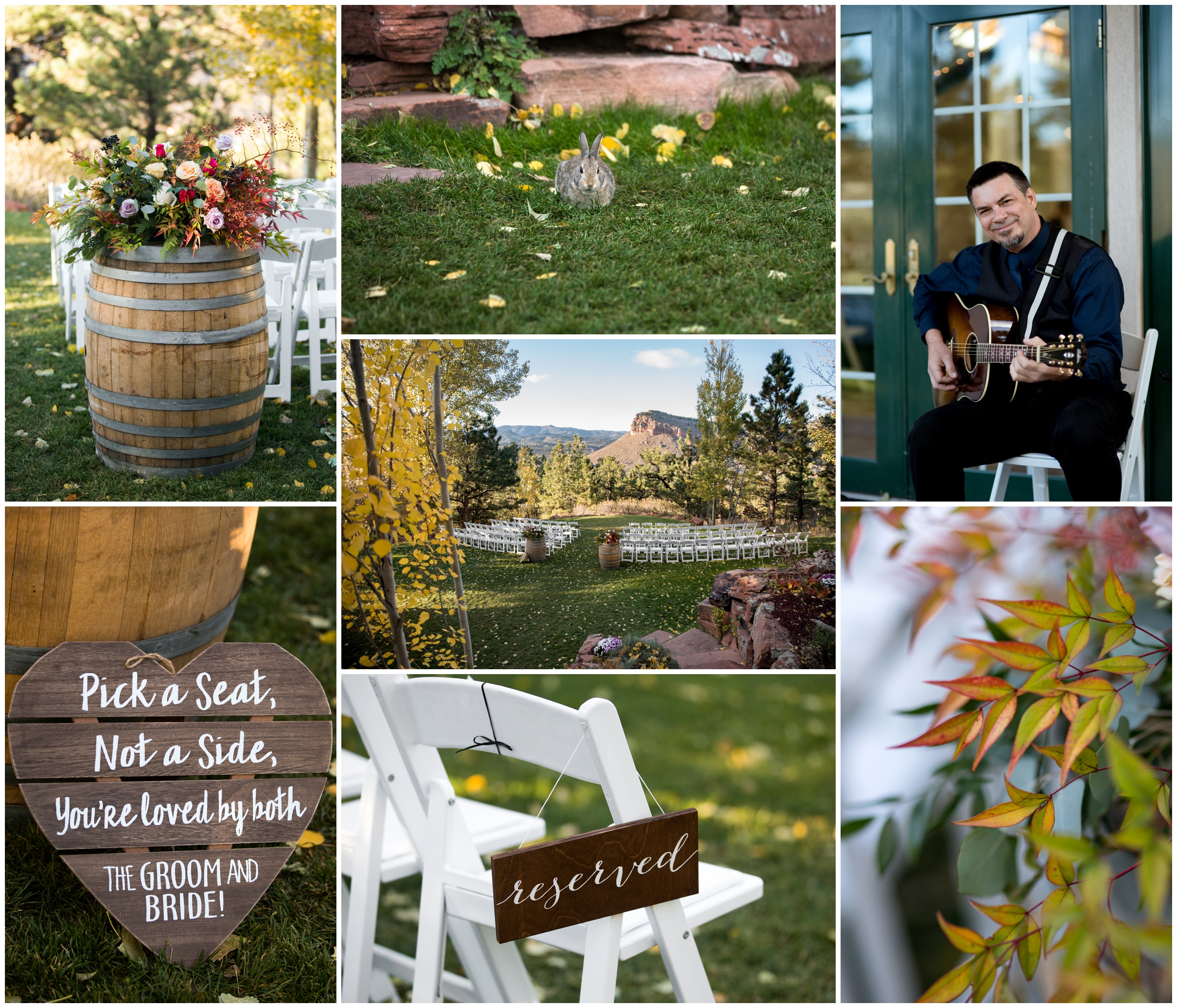 outdoor fall wedding ceremony at Lionscrest Manor 