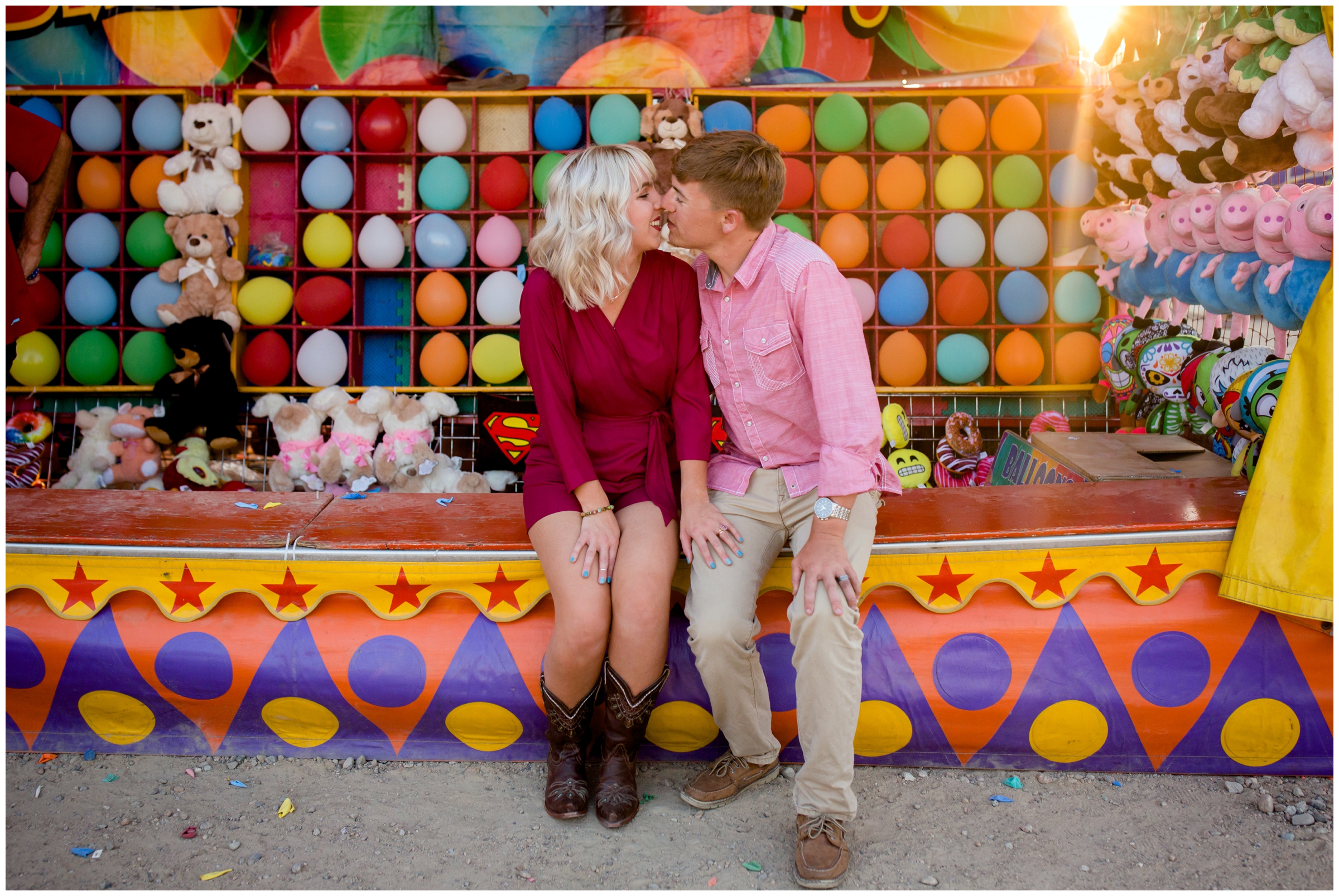 Longmont engagement pictures at the carnival by Colorado wedding photographer Plum Pretty Photography. Fair engagement photos inspiraiton.