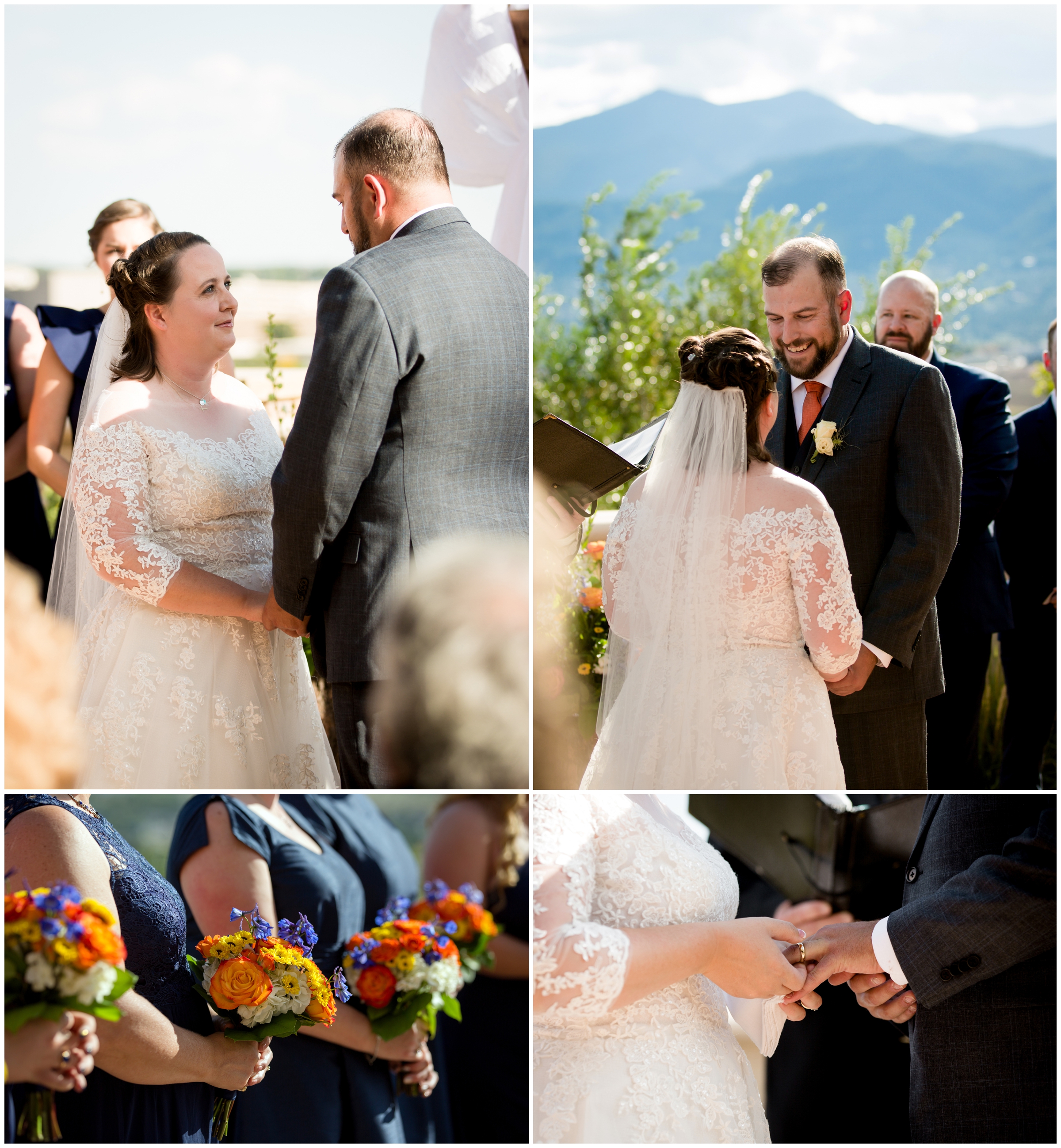 couple saying vows at Pinery Colorado Springs wedding ceremony 