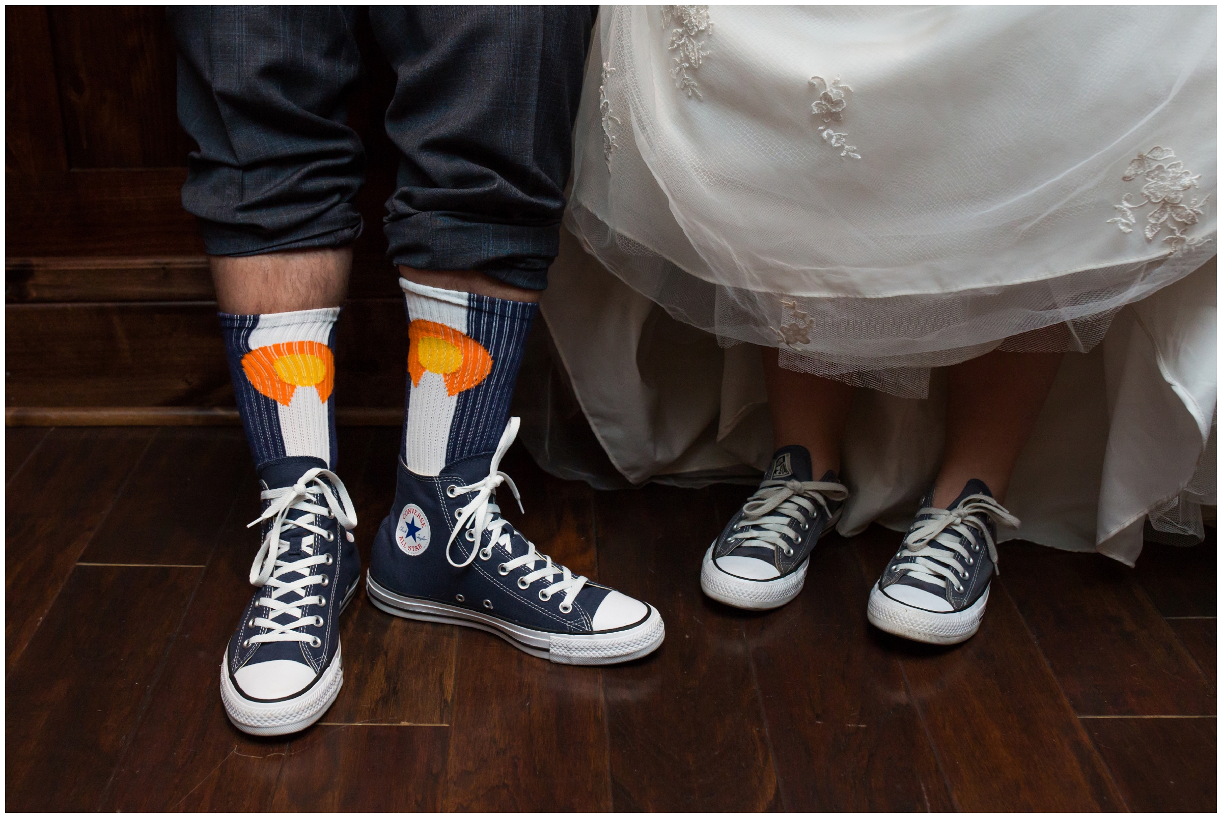 bride and groom wearing converse at Colorado Springs wedding 