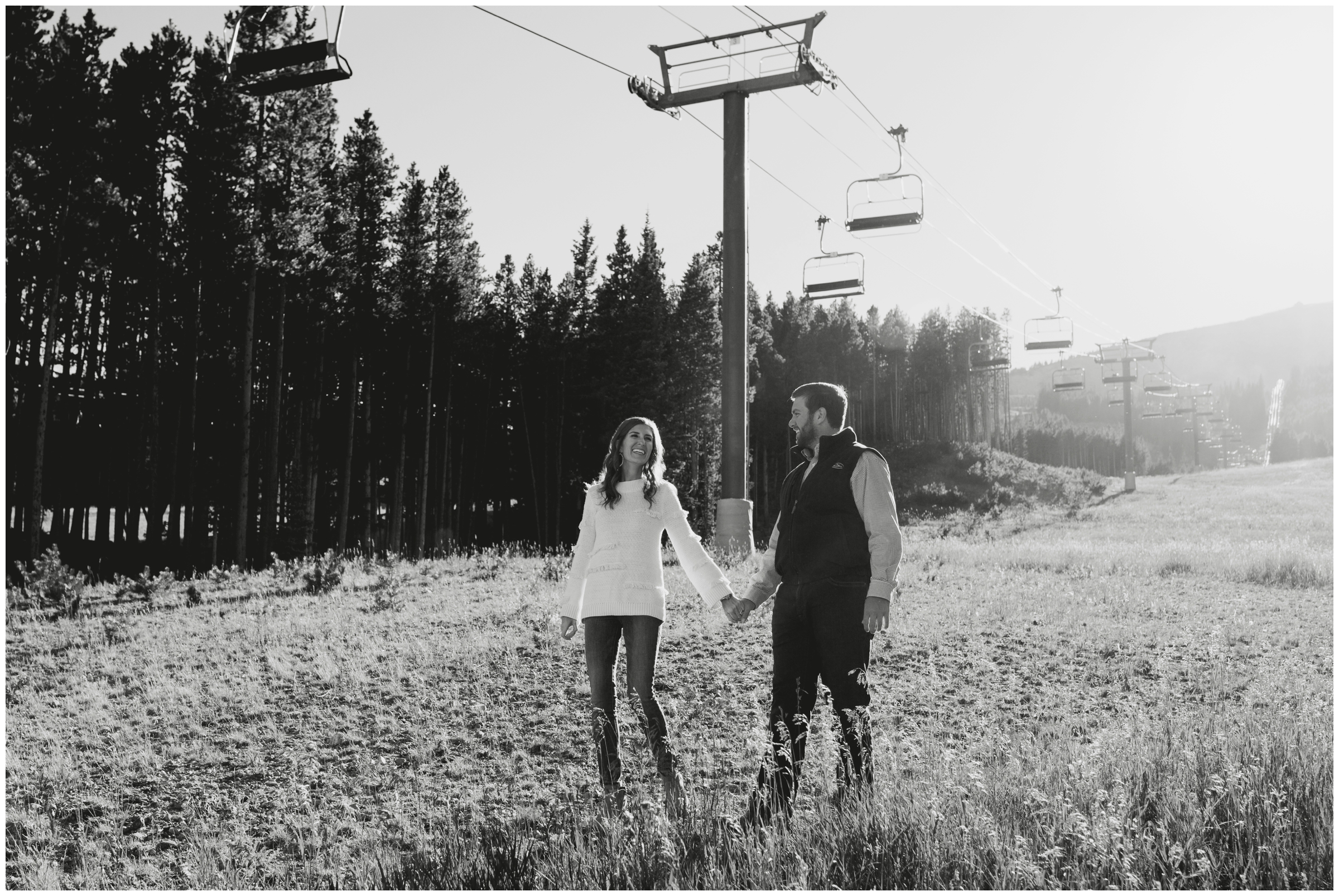 ski resort Colorado engagement pictures by Breckenridge wedding photographer Plum Pretty Photography 