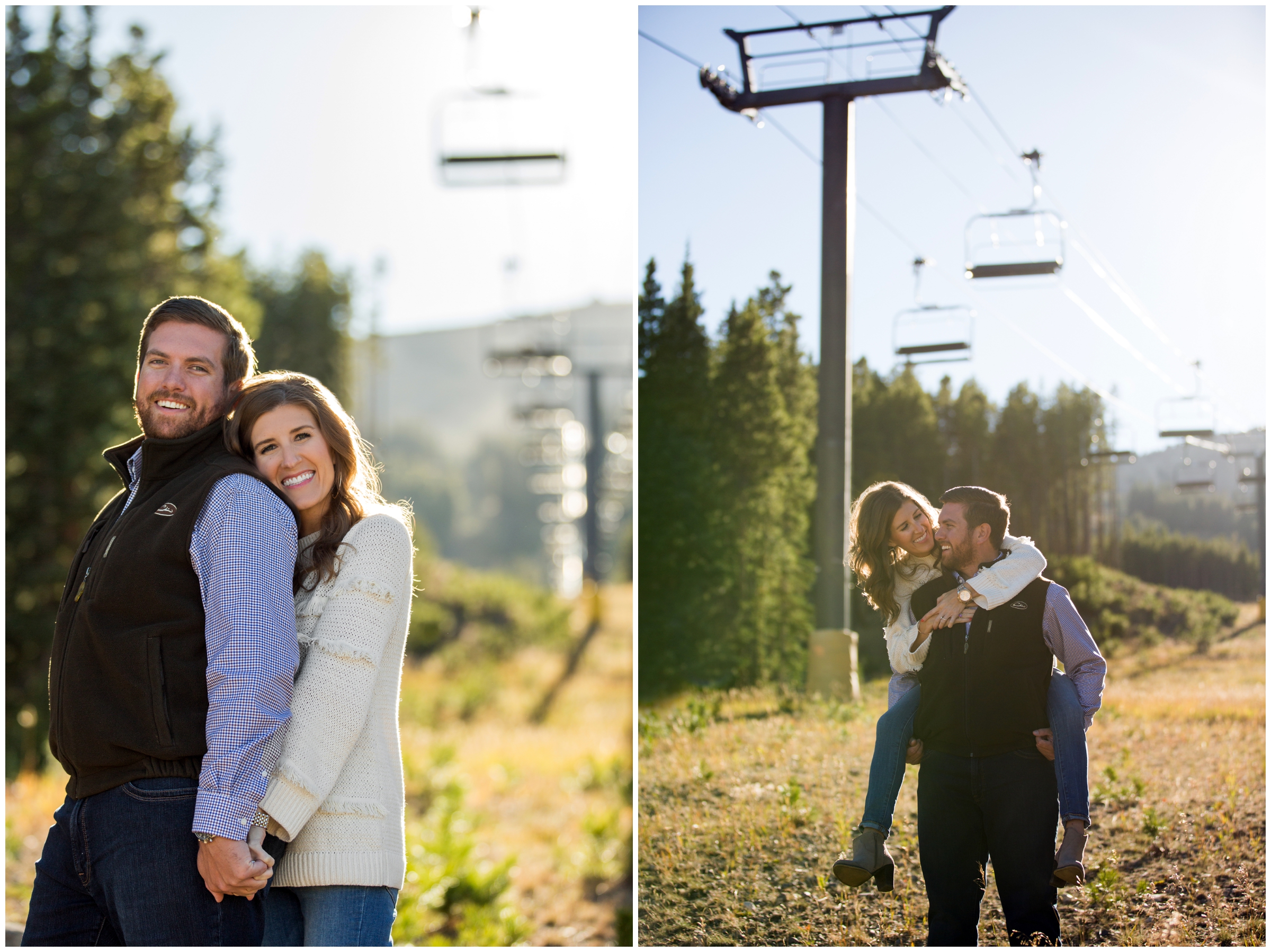 Breckenridge Colorado engagement photographs at ski resort and Sapphire Point by CO wedding photographer Plum Pretty Photography
