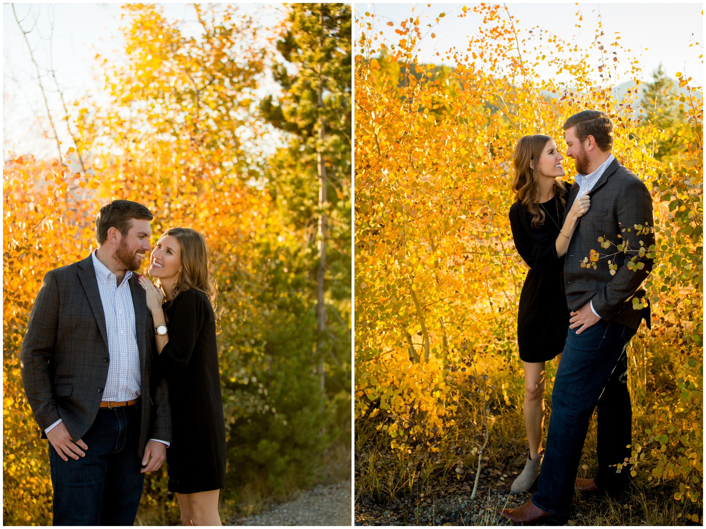 fall mountain engagement photographs at Windy Point Campground in Breckenridge Colorado 