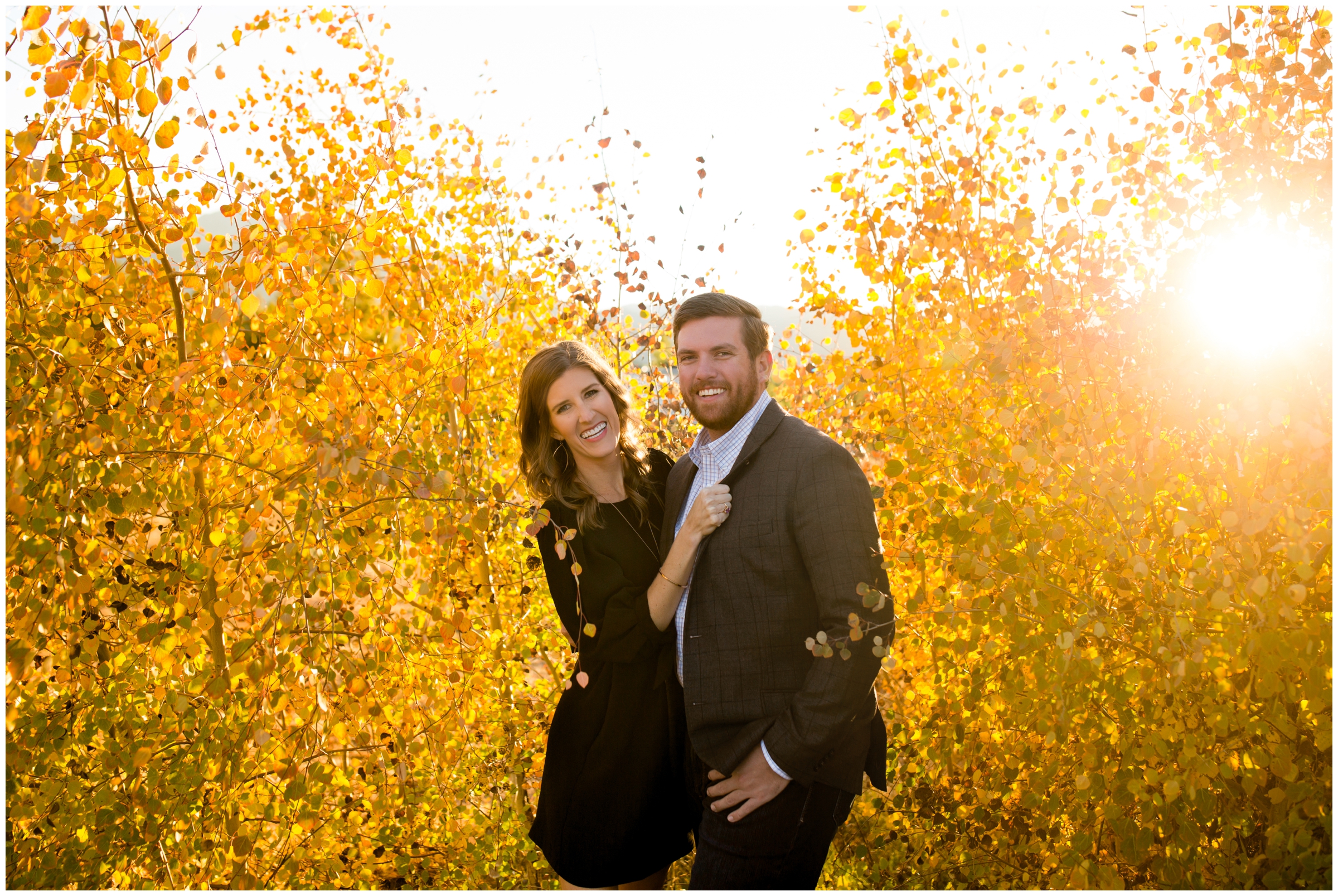 colorful fall foliage engagement pictures in Breckenridge Colorado 
