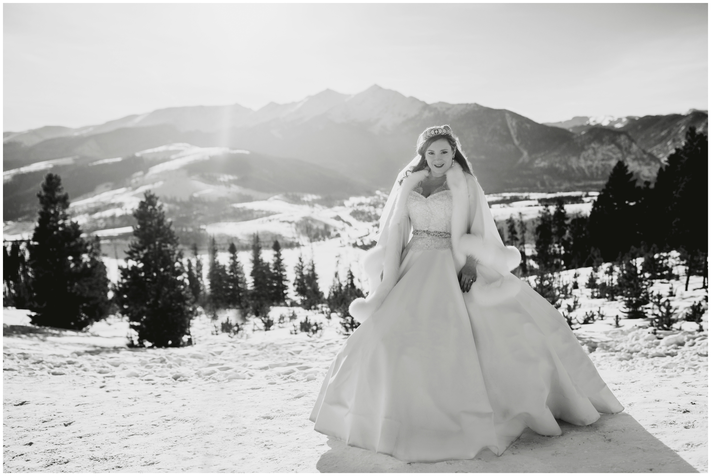 Colorado winter bride in the Breckenridge mountains 