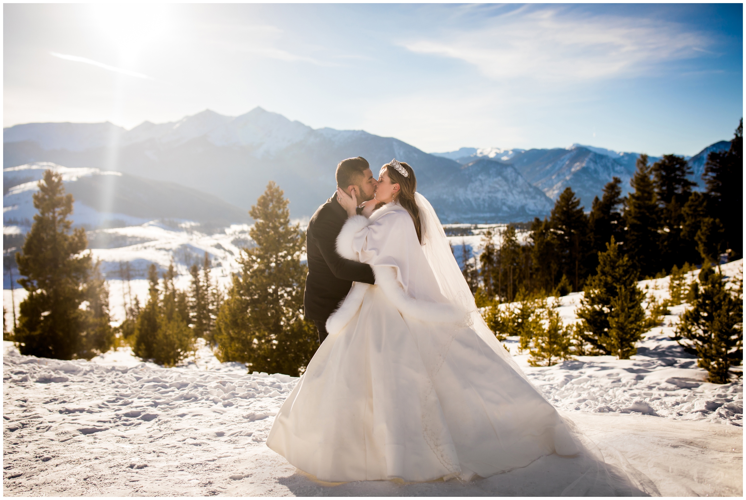 Colorado winter elopement inspiration at Sapphire Point Overlook Breckenridge 