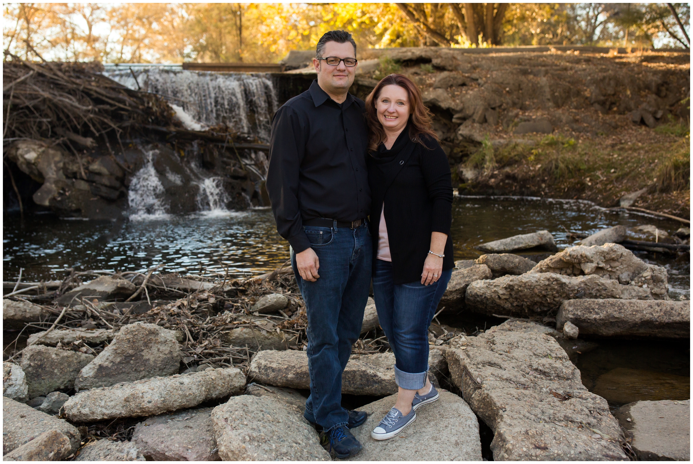 waterfall family pictures by Longmont Colorado photographer Plum Pretty Photography 