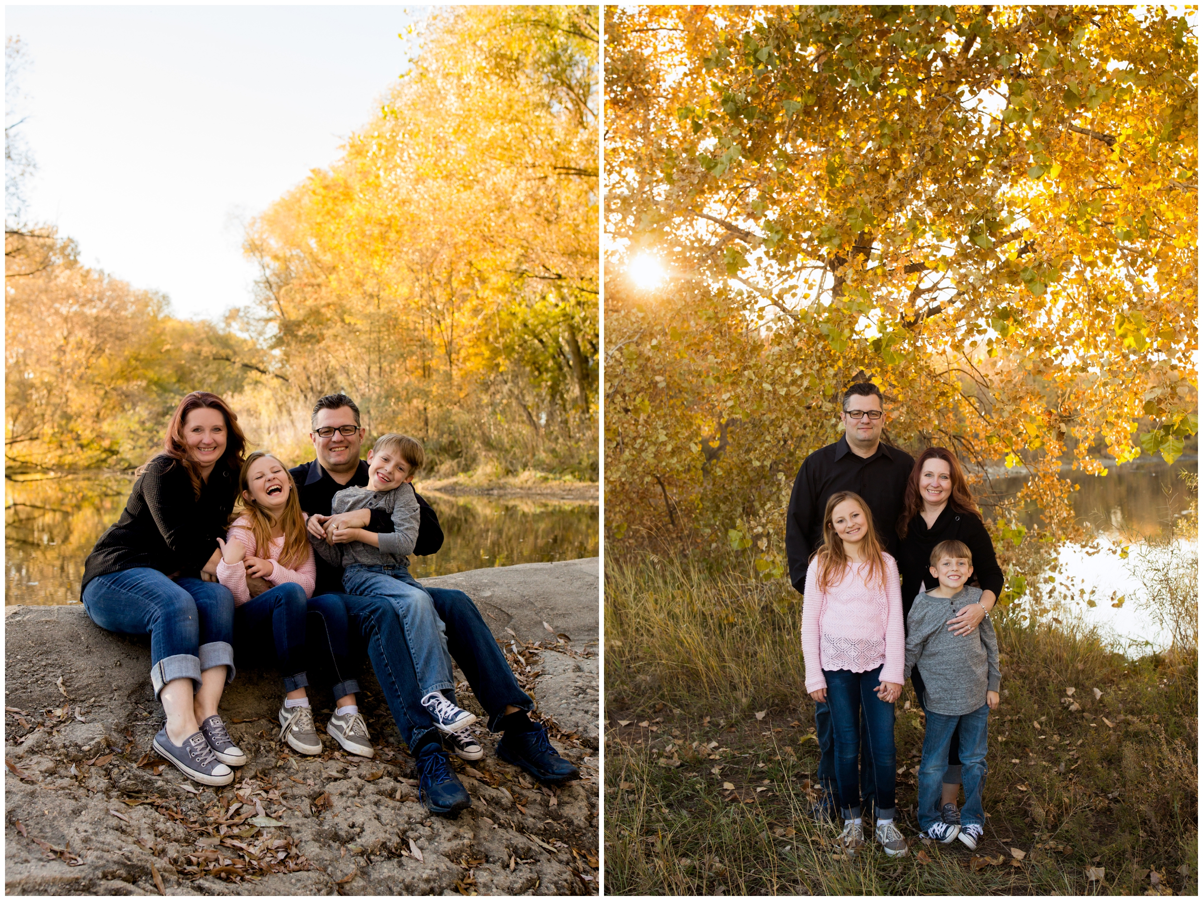 colorful Colorado fall family portraits at Golden Ponds Longmont CO