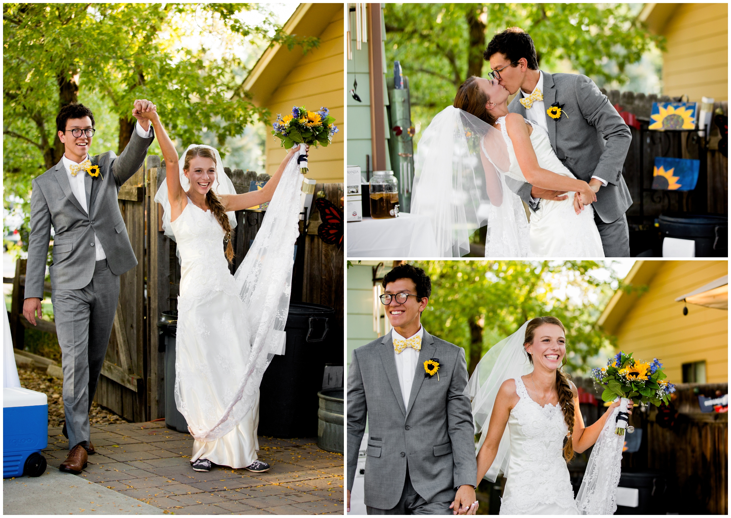 reception introductions at Golden Colorado backyard wedding
