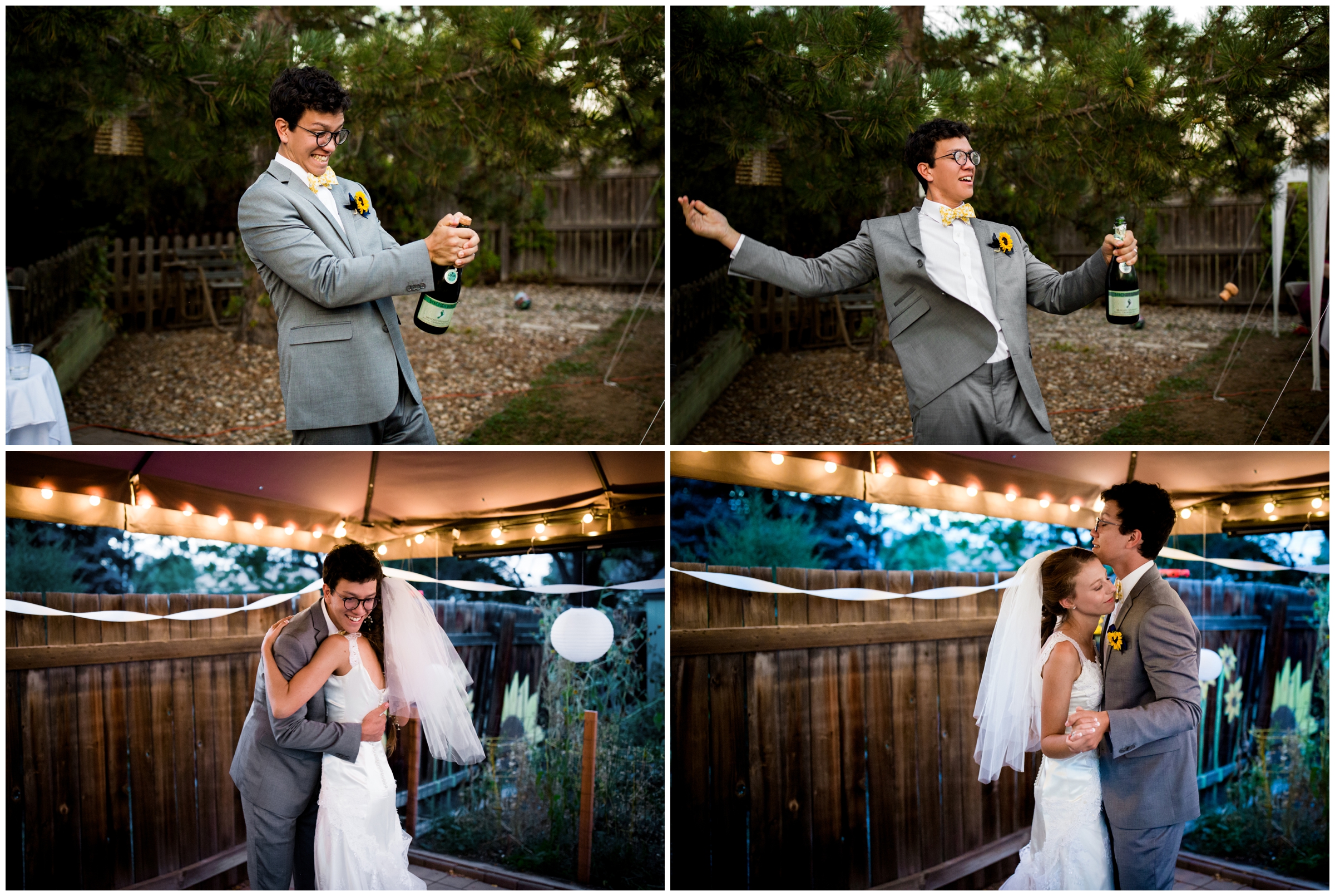 first dance at Golden Colorado backyard wedding reception