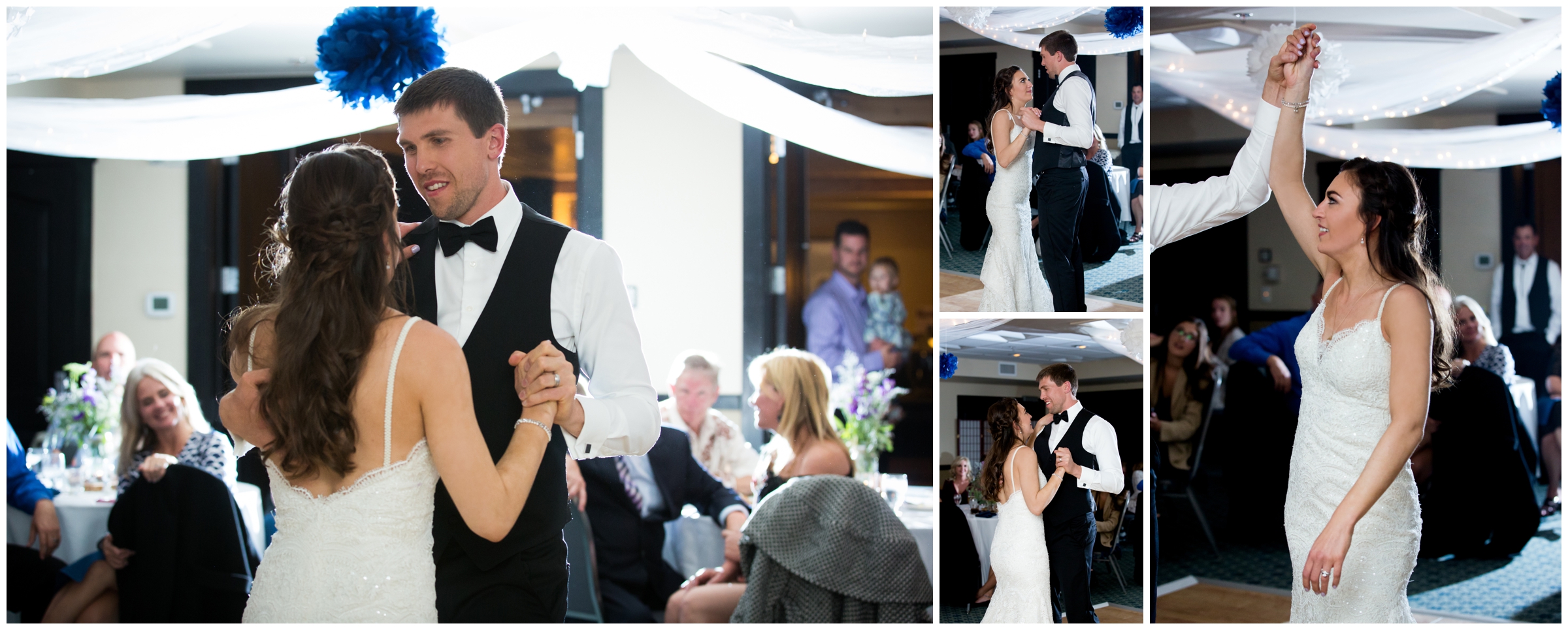 bride and groom first dance at Blue Sky Breck reception 