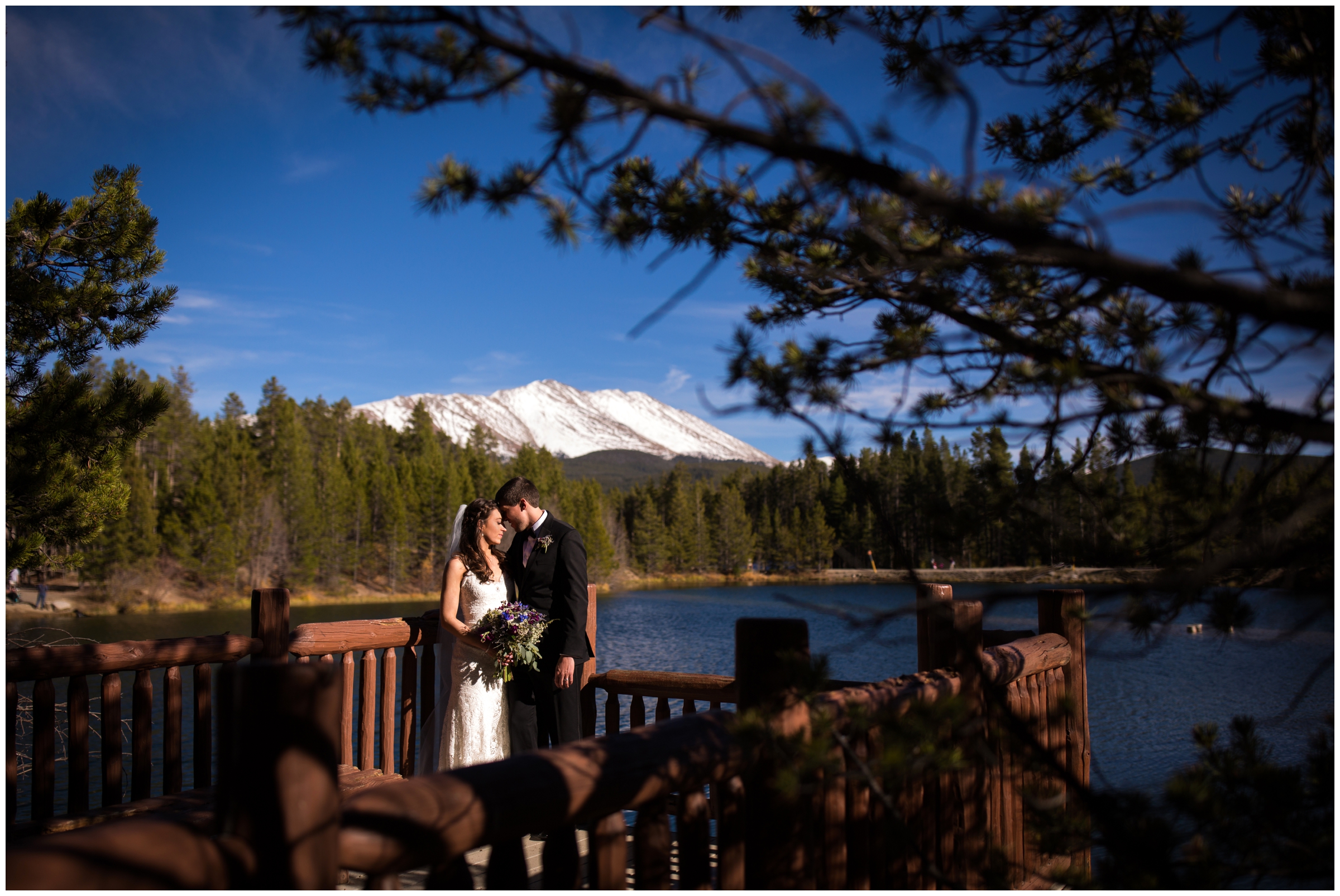 Breckenridge Colorado lake wedding pictures at Sawmill Reservoir 