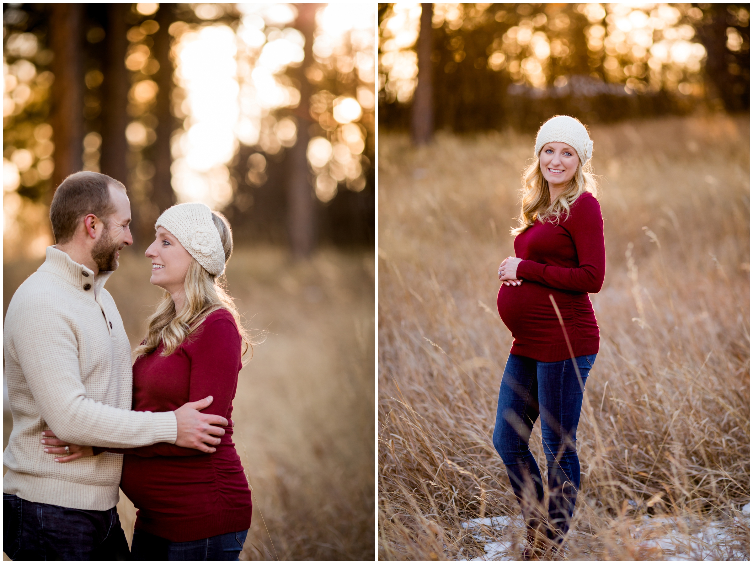 sunny winter Golden Colorado maternity pictures 