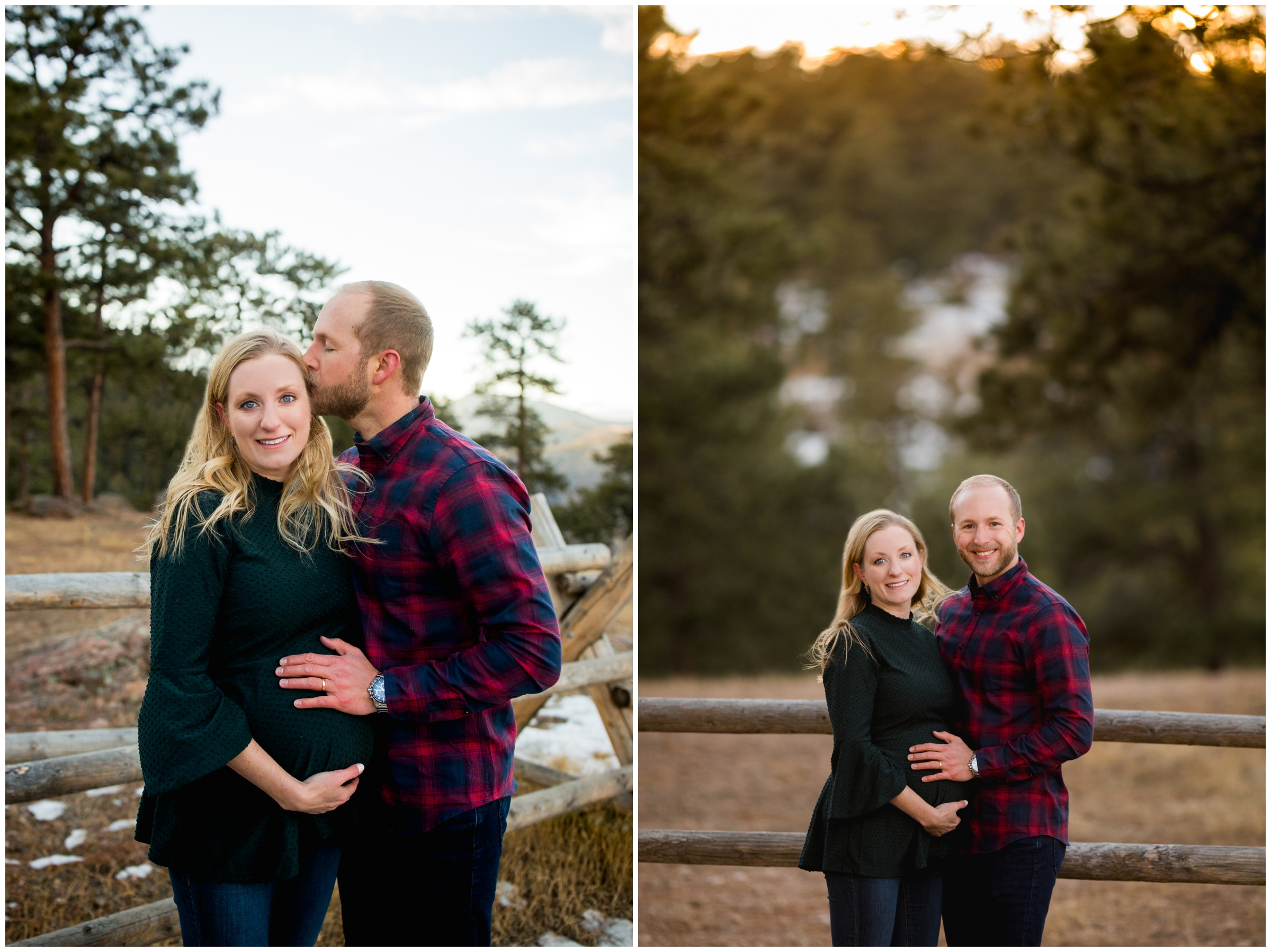 winter maternity pictures at Lookout Mountain Golden 