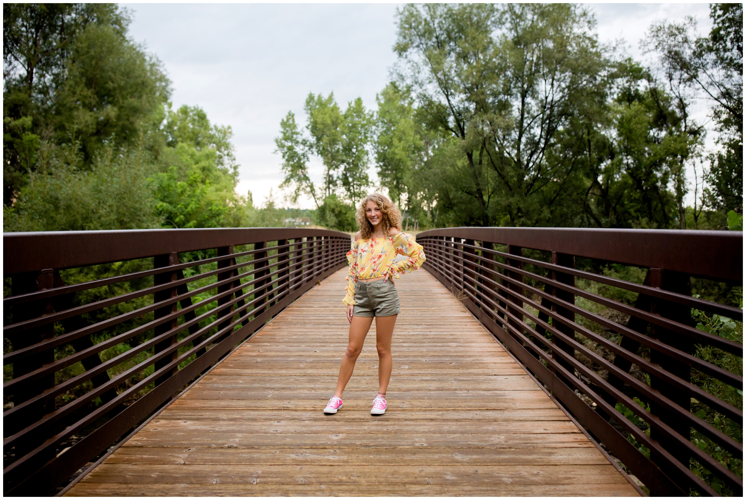 teenager on bridge at Golden Ponds Longmont 