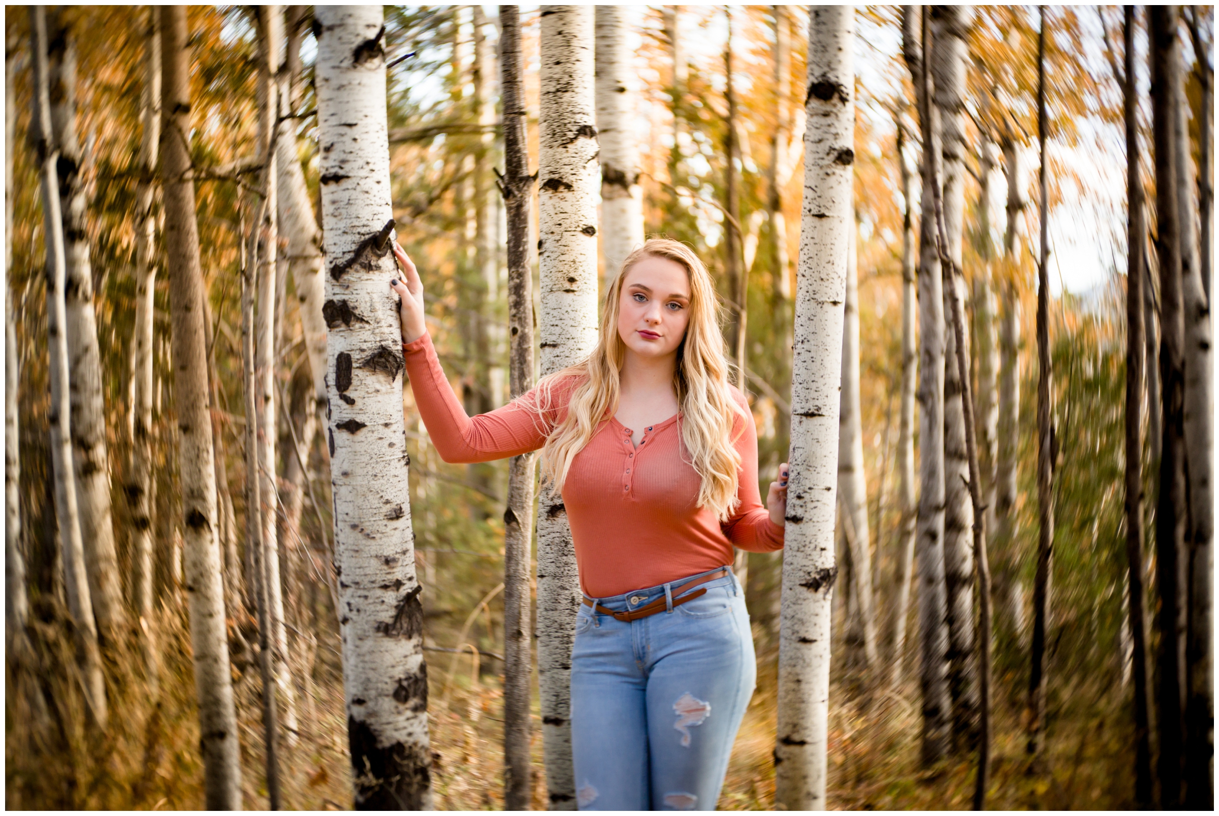 photo of teen in aspen grove with lensbaby twist lens