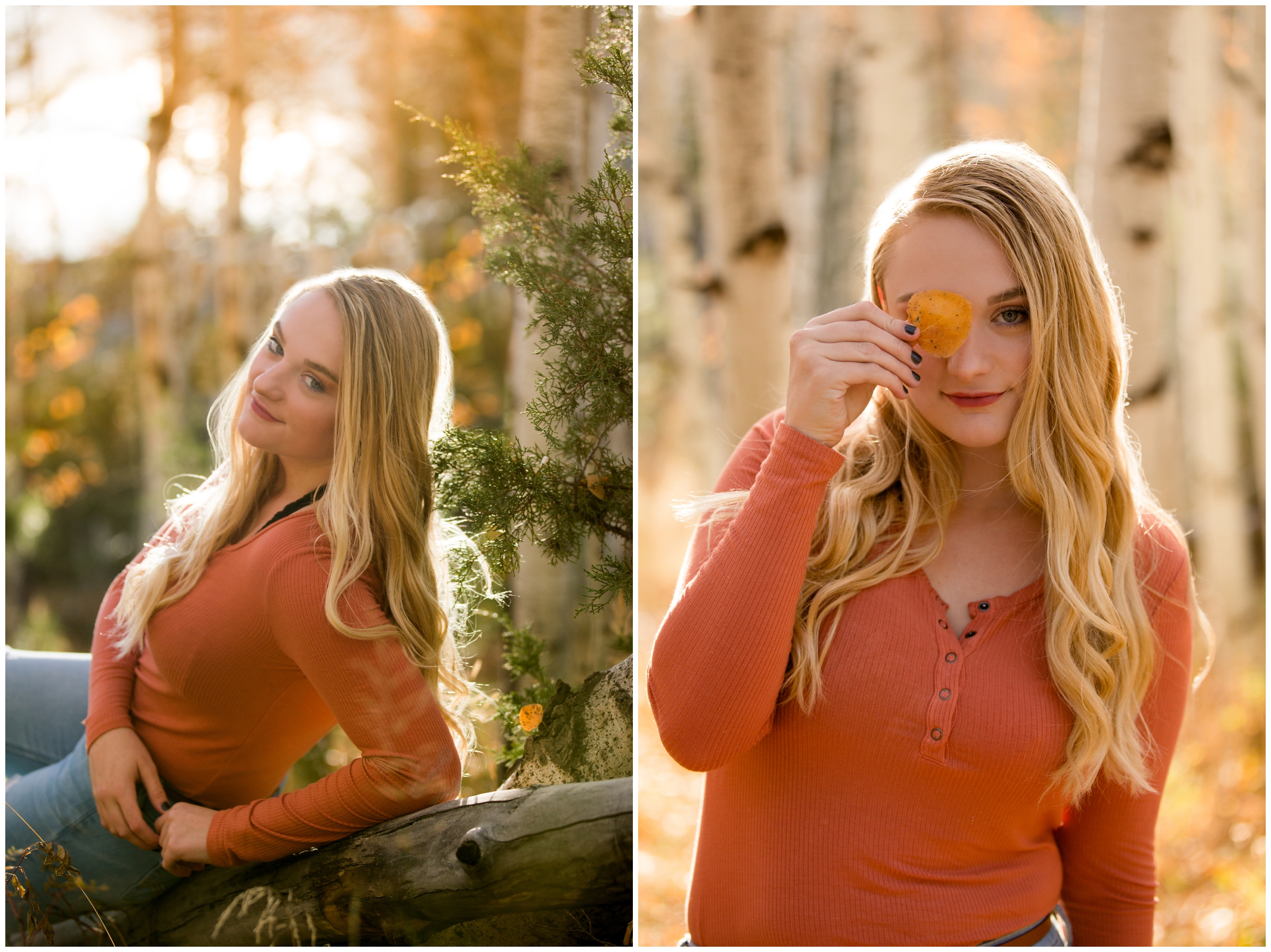 fall mountain Berthoud high senior photos at Gross Reservoir by Longmont portrait photographer Plum Pretty Photography