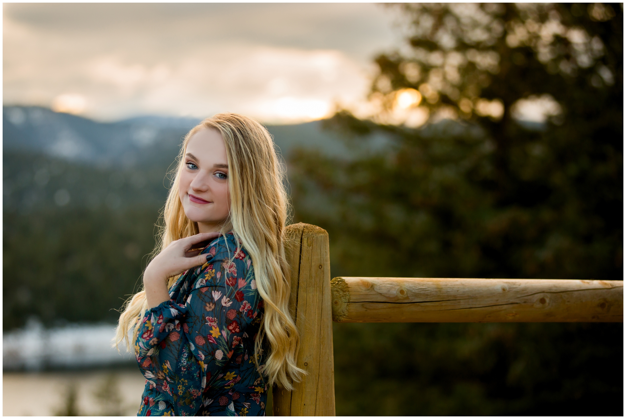 Berthoud Colorado mountain senior pictures at sunset
