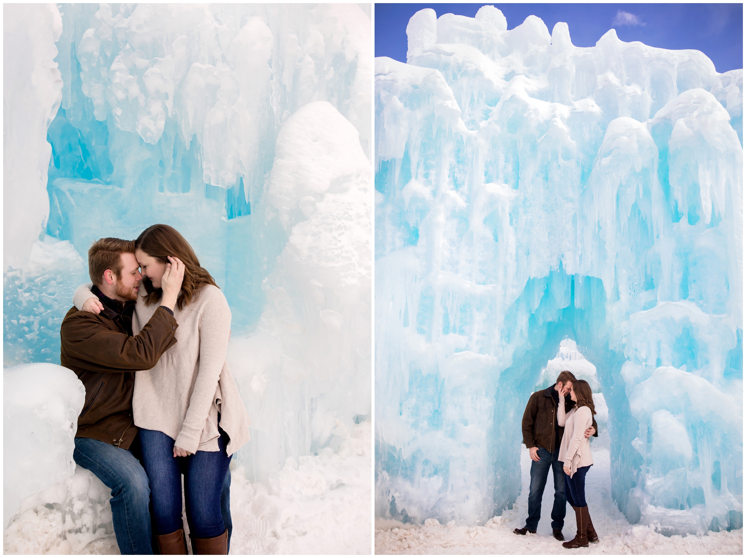 Ice Castles Colorado engagement portraits by Breckenridge photographer Plum Pretty Photography 