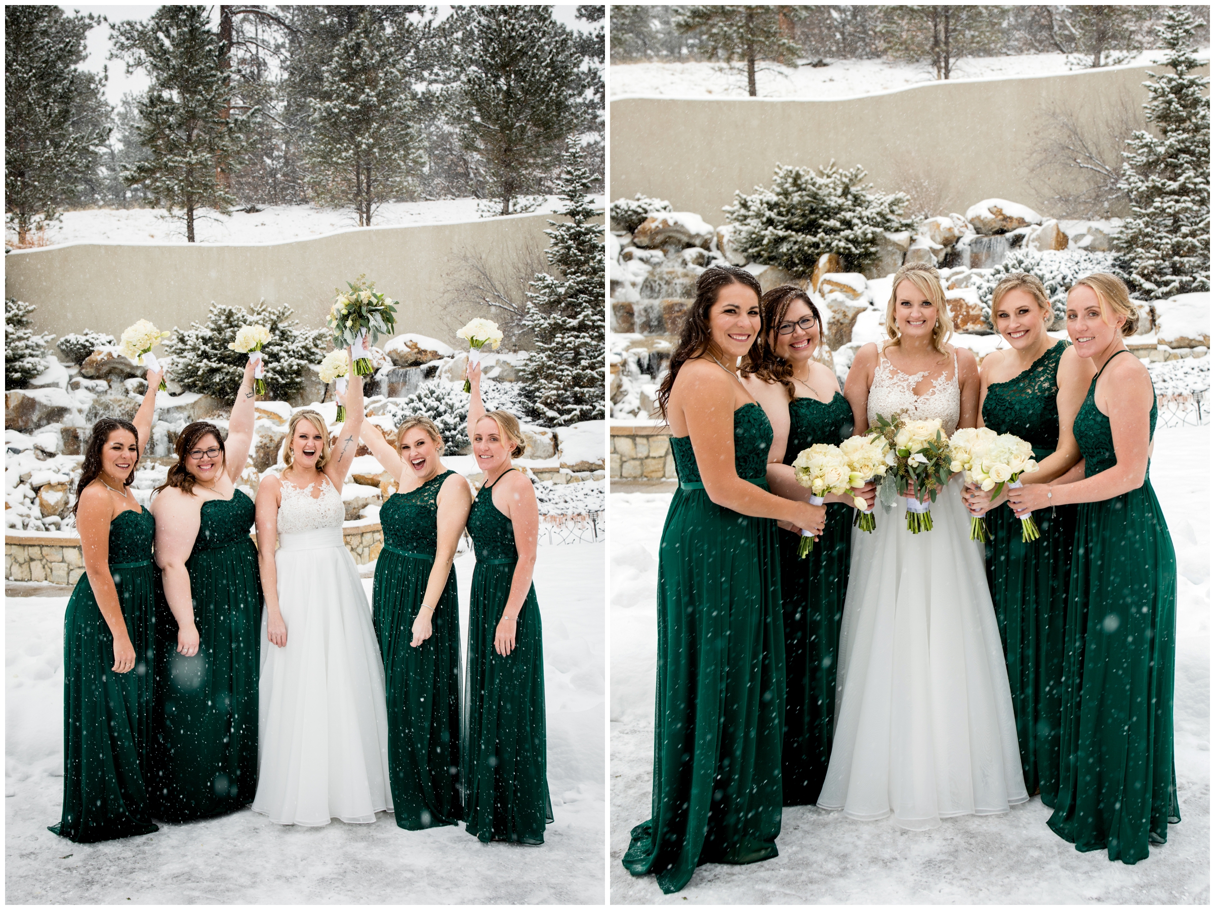 St. Patrick's themed snowy Colorado winter wedding inspiration