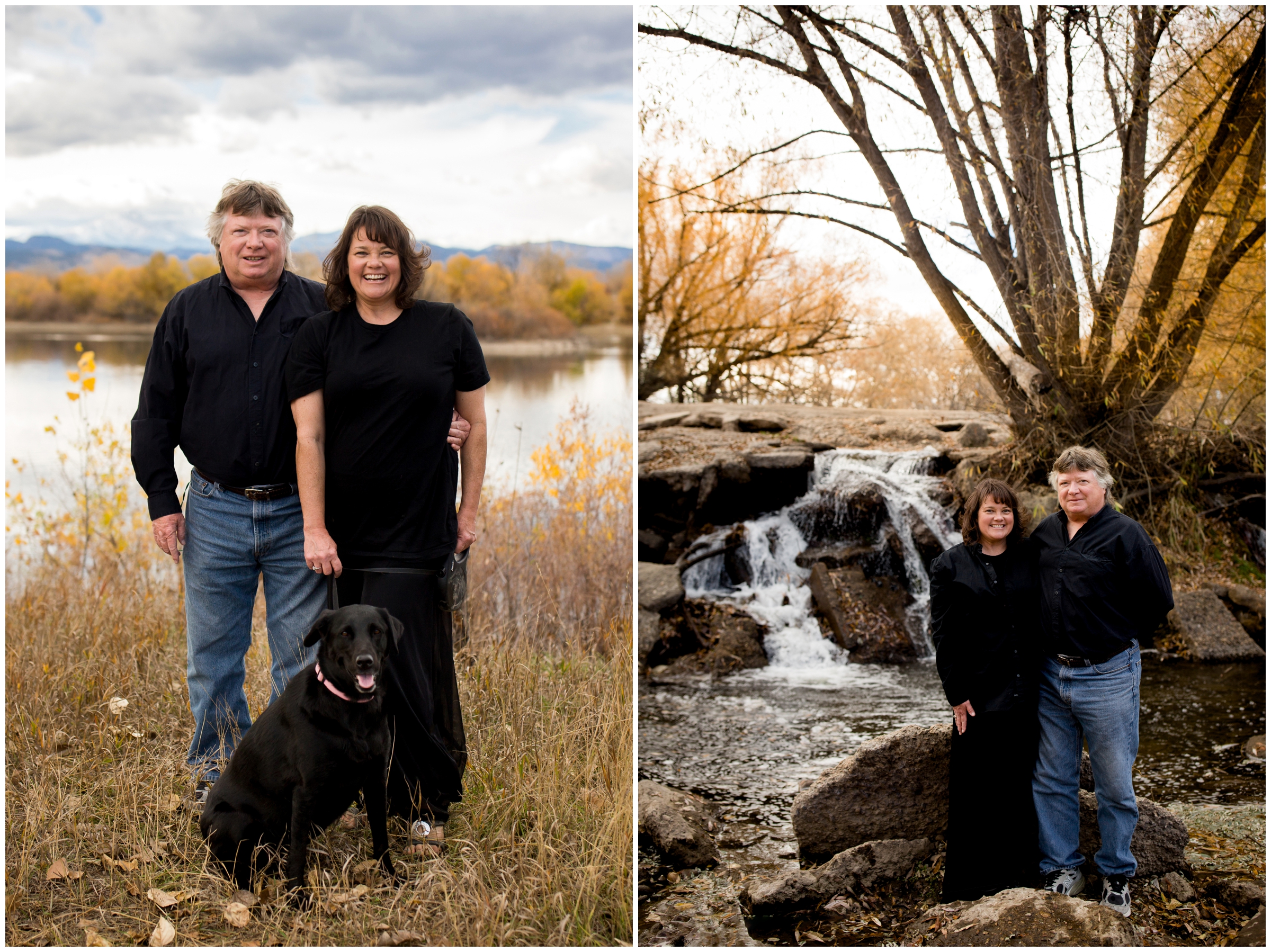 Longmont Colorado fall family pictures by a lake 