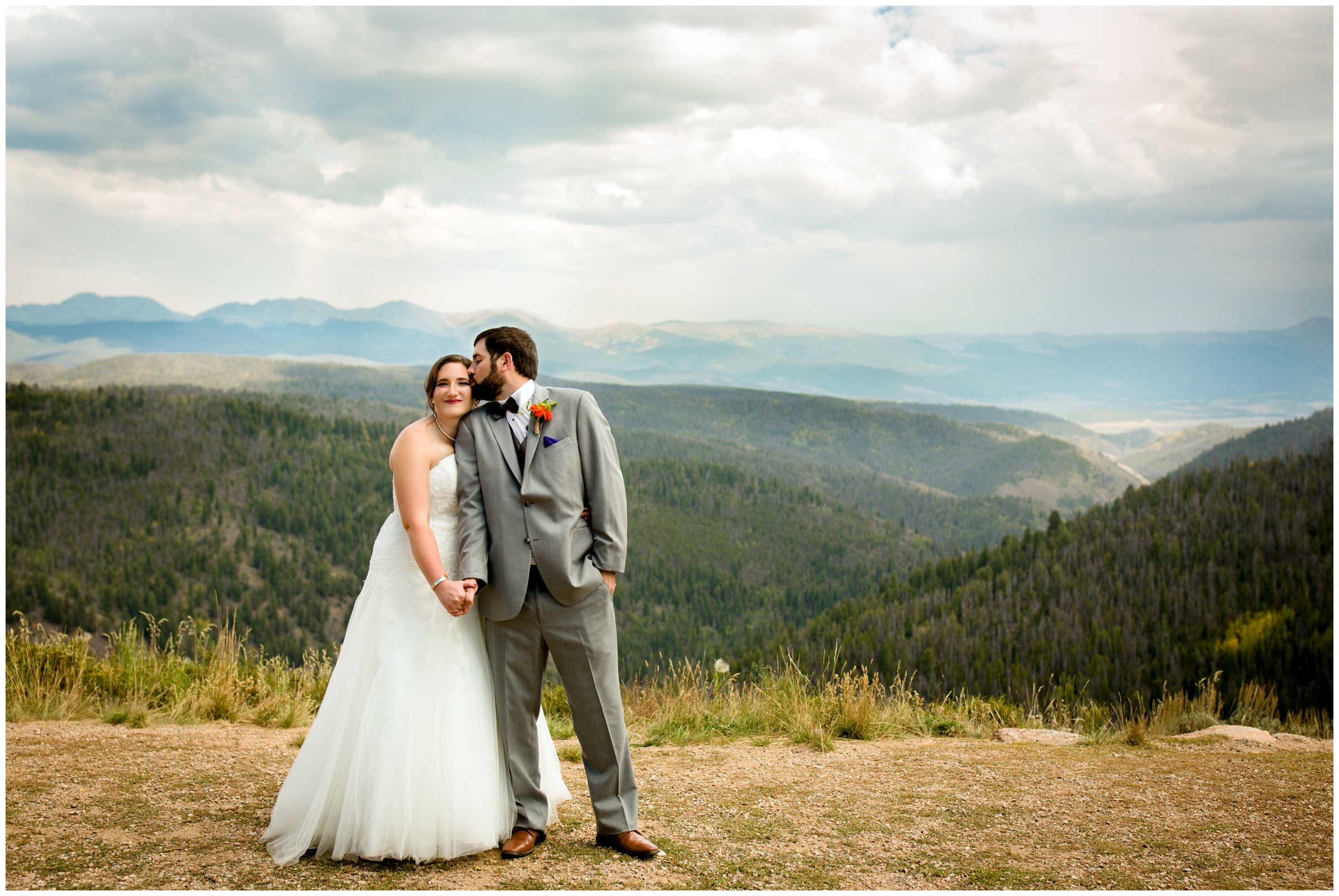Granby Ranch wedding pictures with mountains in background 