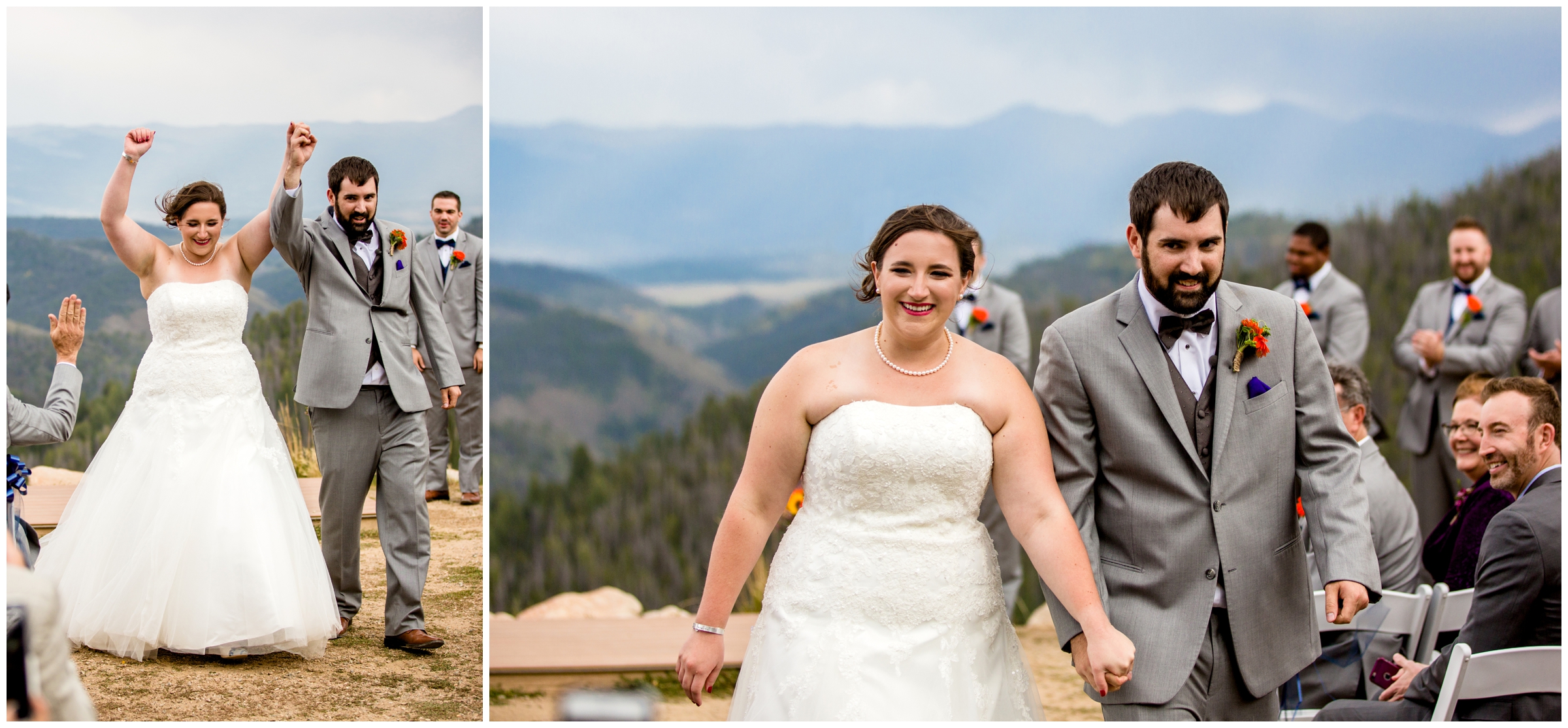 recessional at Granby Colorado outdoor wedding ceremony