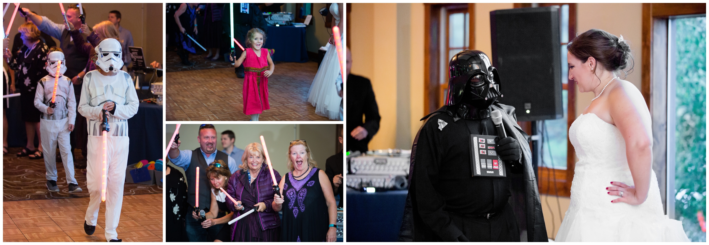 wedding guests dressed up as star wars characters 