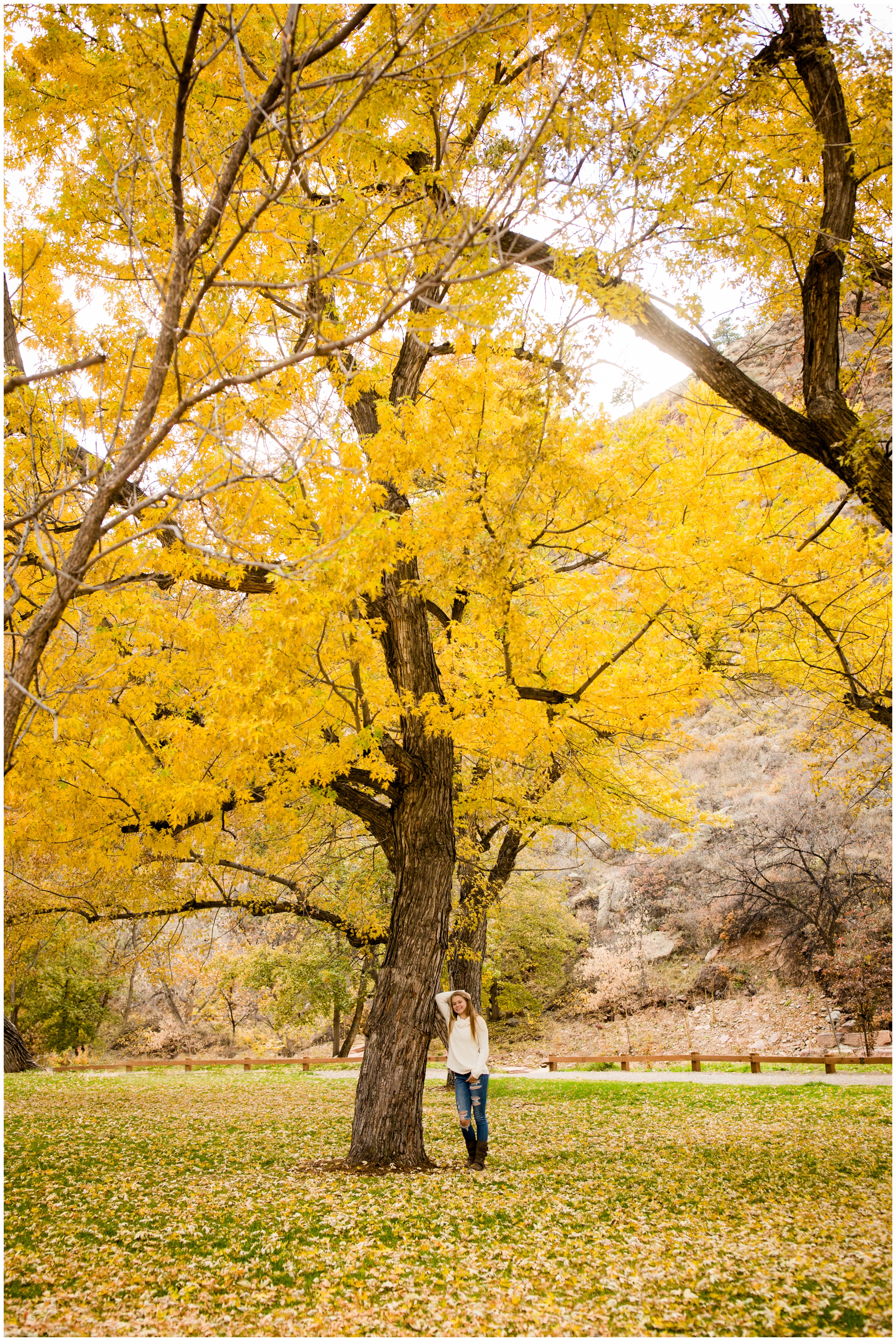 Longmont Colorado fall senior photography inspiration at LaVern M Johnson Park 
