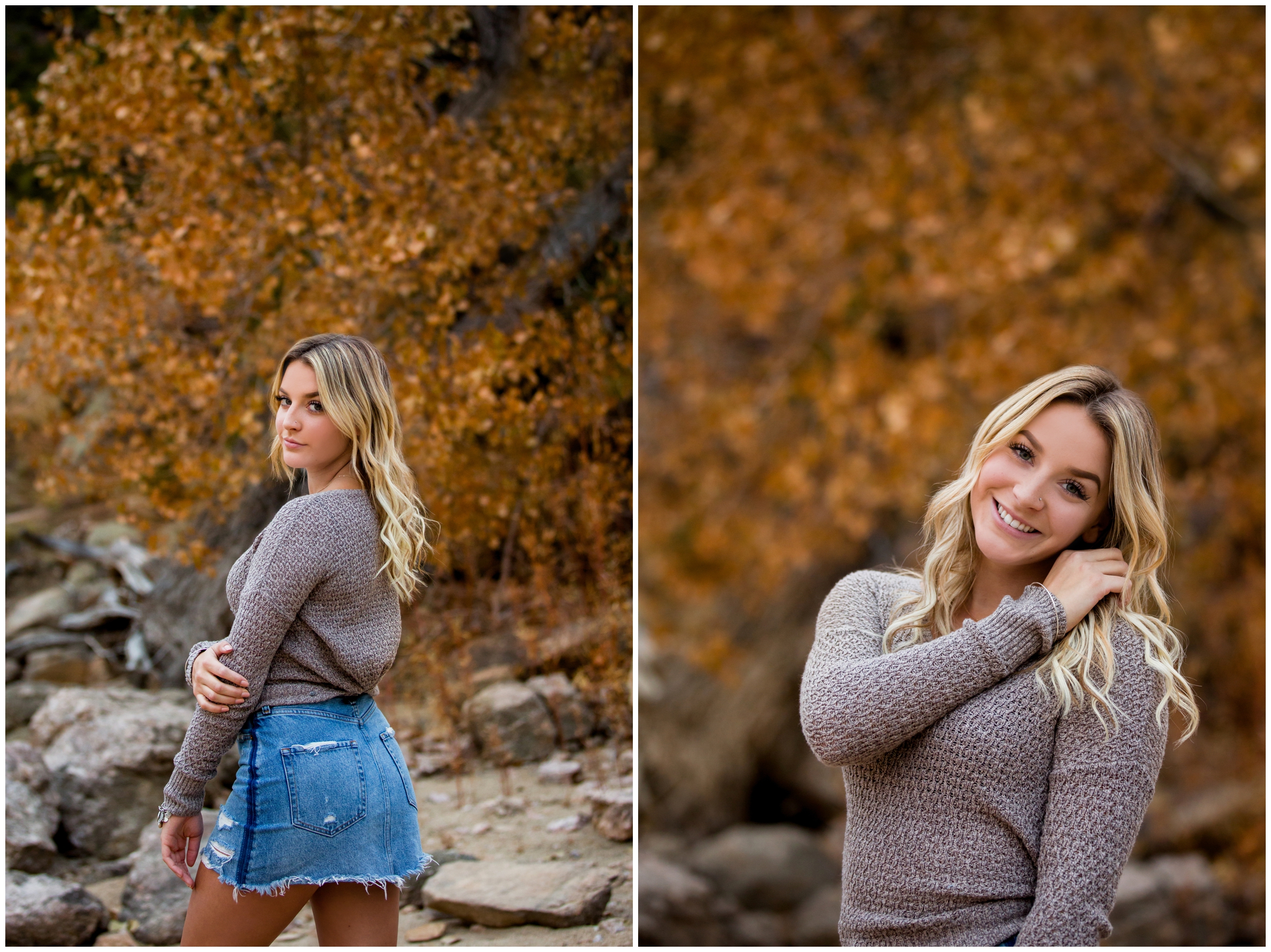 Fall Boulder Colorado senior photography inspiration in the mountains 