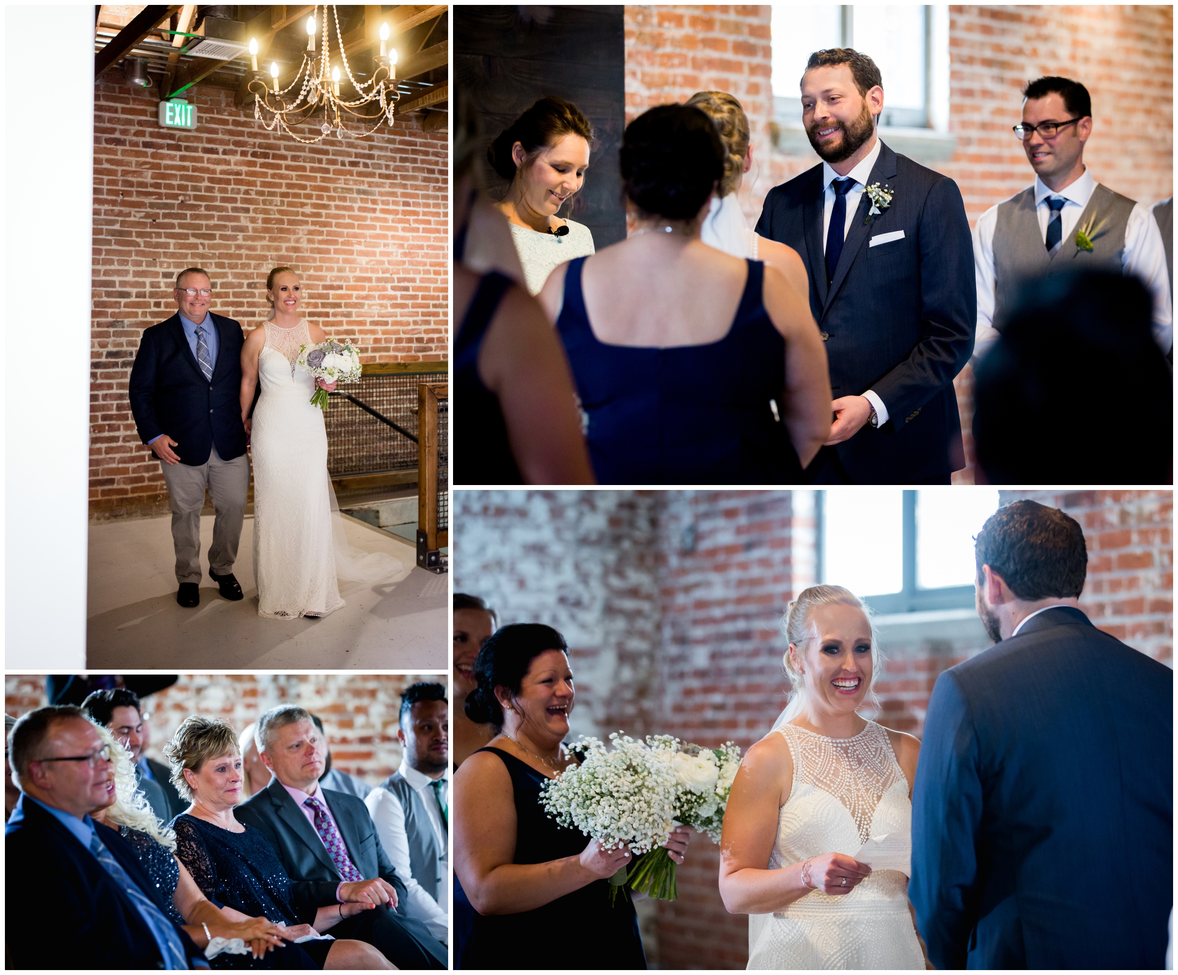 indoor modern Colorado wedding ceremony at the St Vrain Longmont