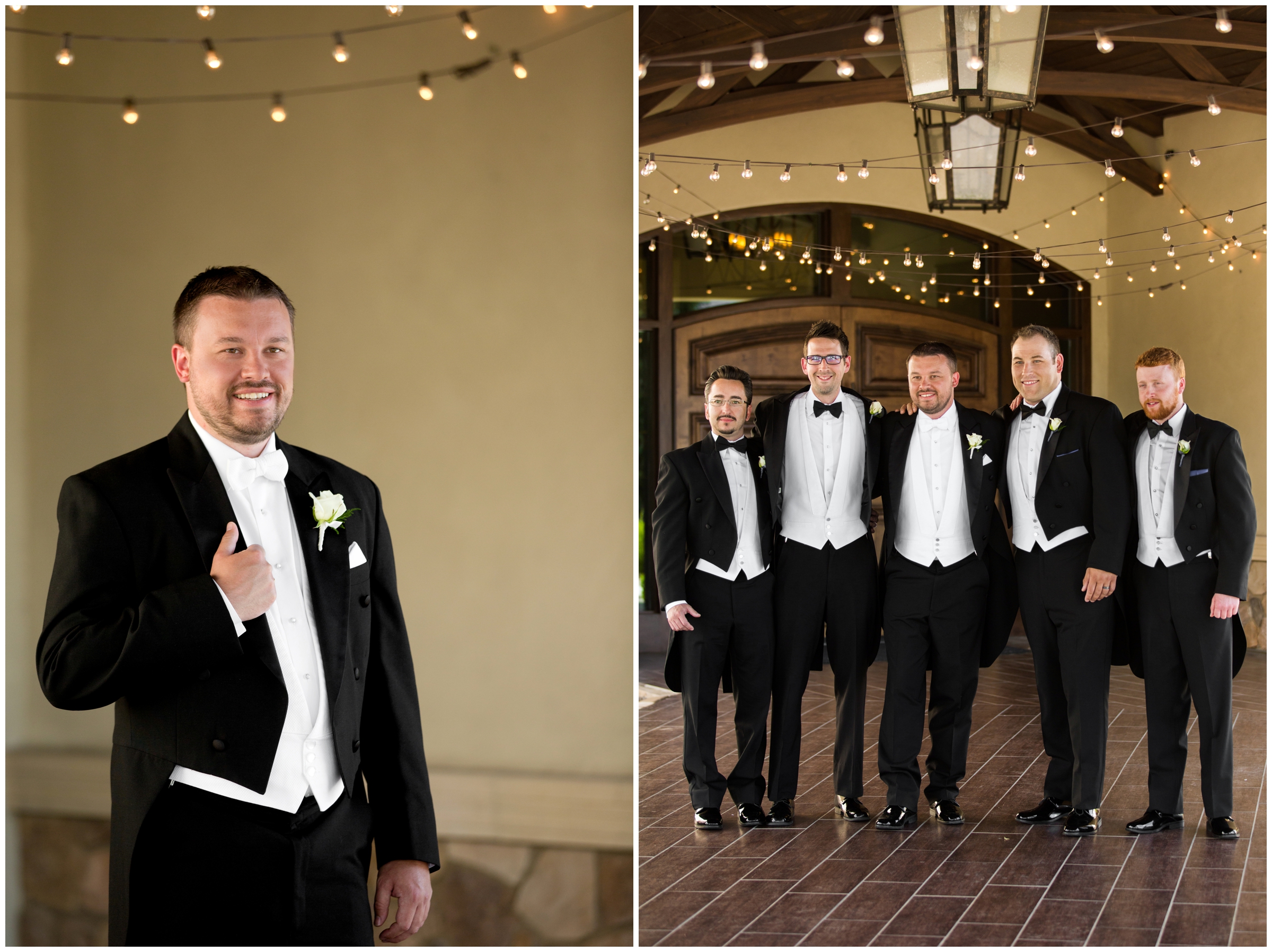 british groom with tails at Colorado Springs summer wedding 