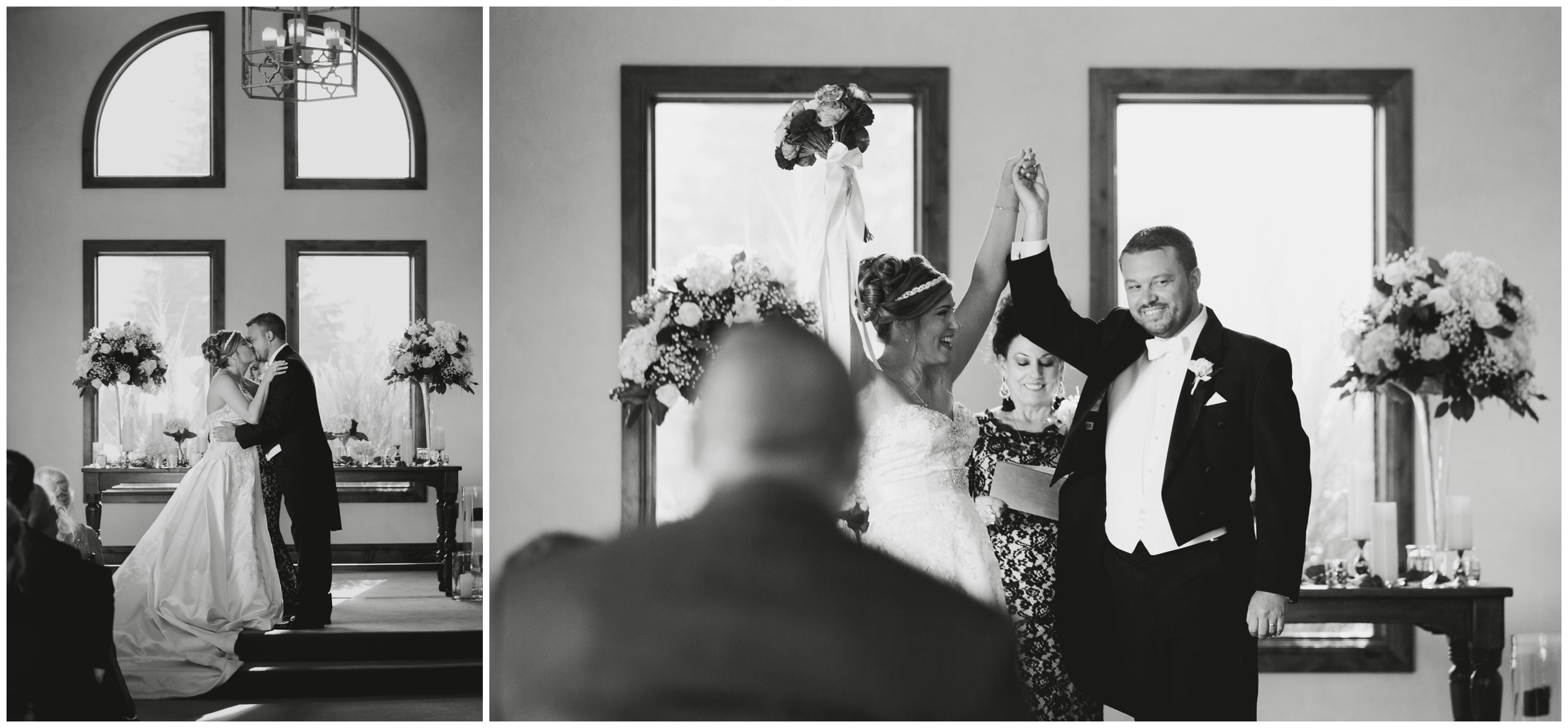 first kiss during the pinery at the hill wedding ceremony 