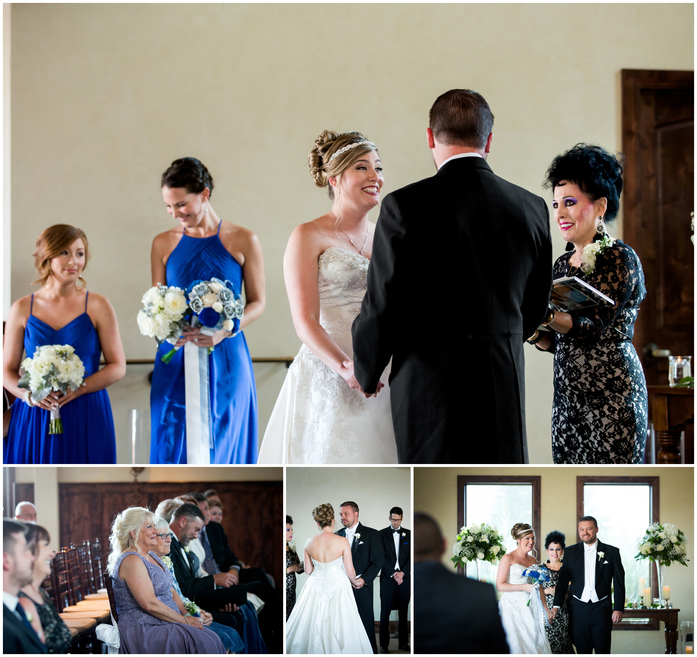 bride saying vows during Colorado Springs wedding ceremony 