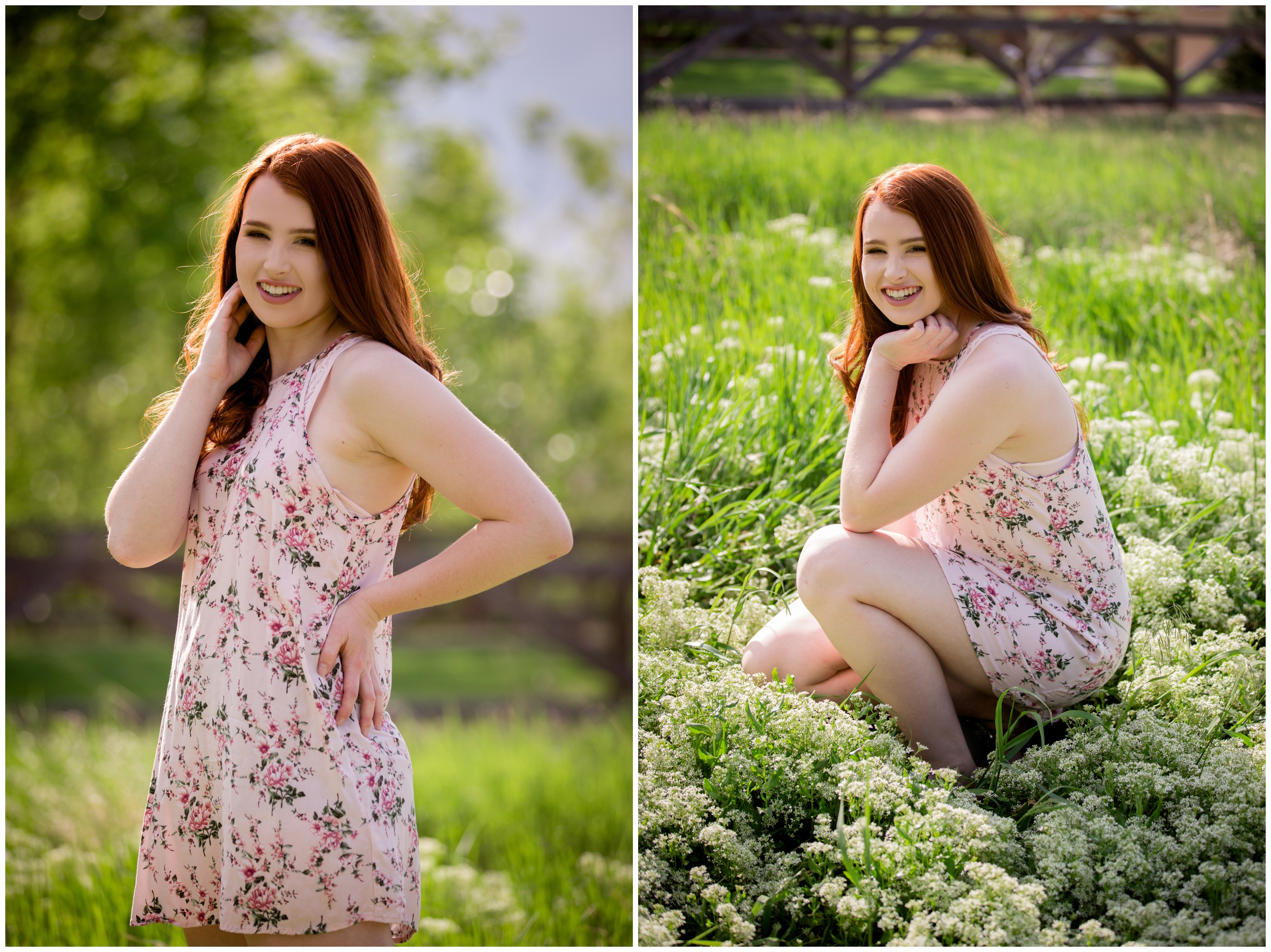 peak to peak colorado high school senior portraits in flower field