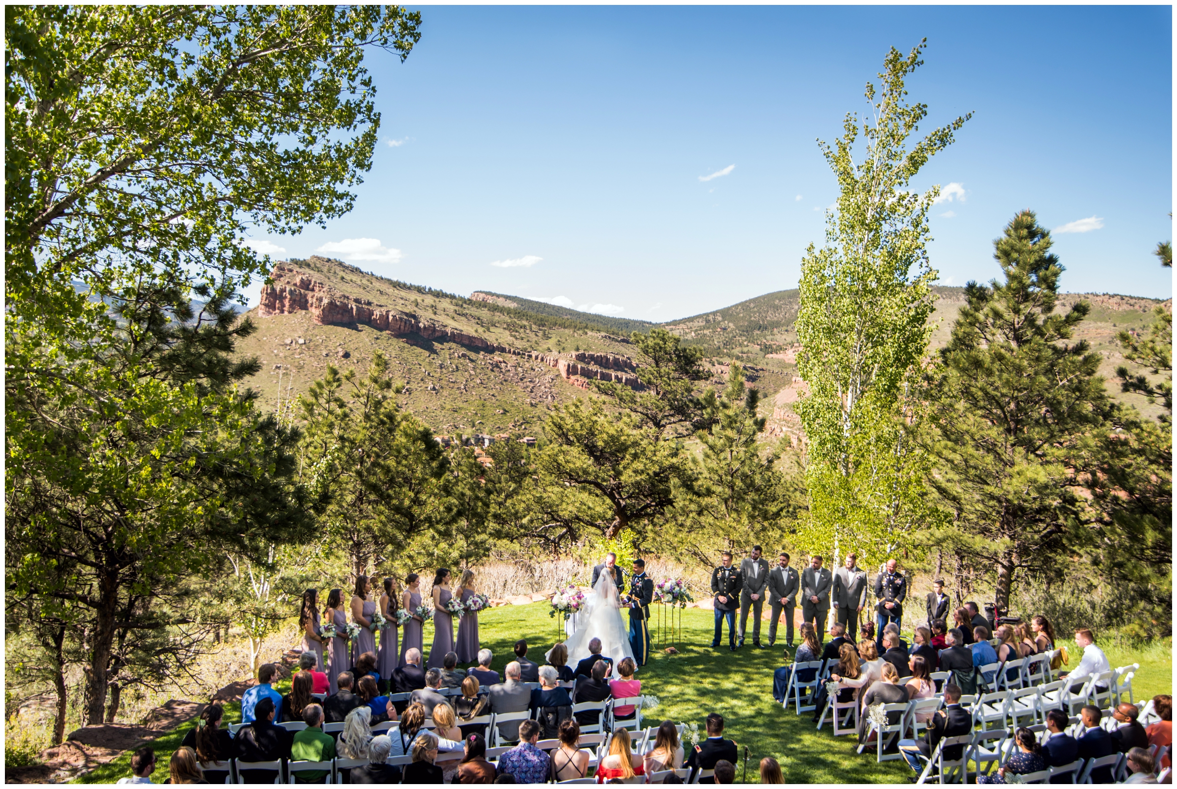 outdoor summer wedding ceremony at Lionscrest Manor venue 