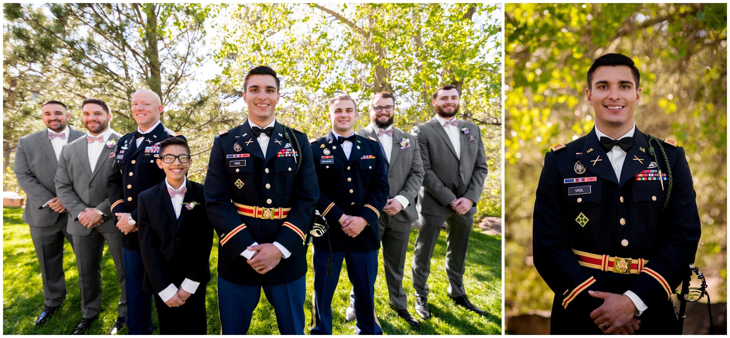 Colorado military groom in uniform 