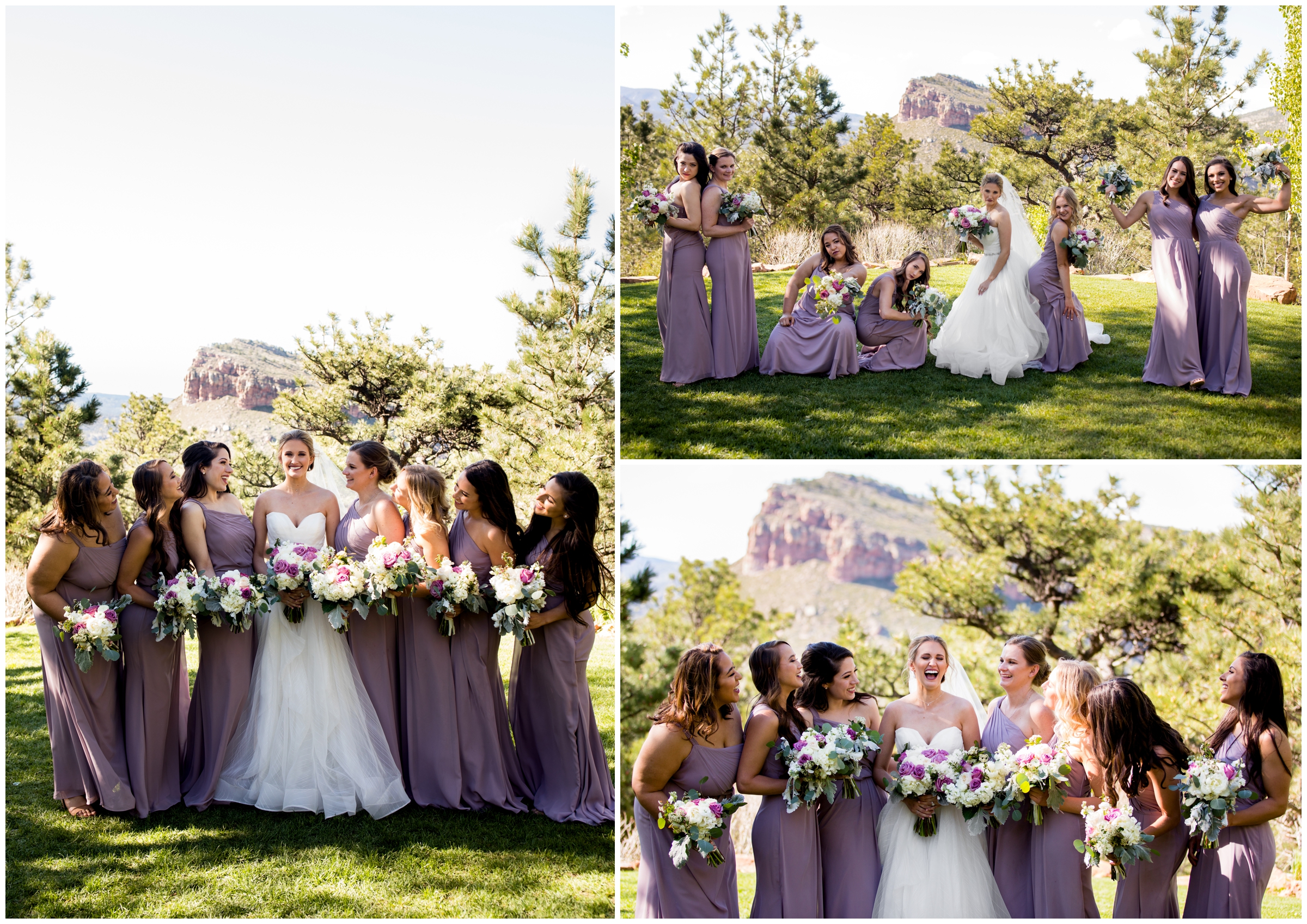 long lilac purple bridesmaids dresses