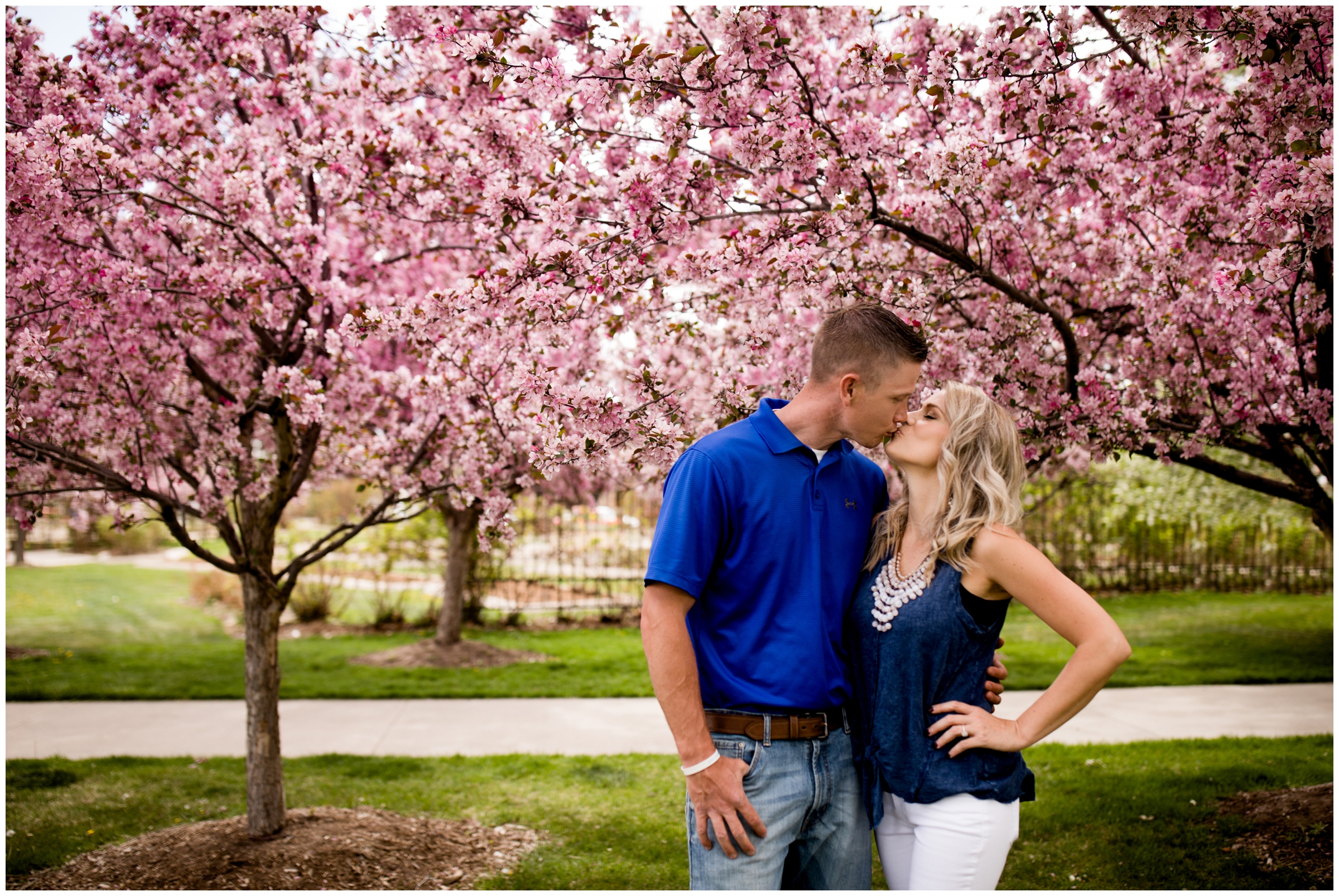 spring Colorado engagement portraits at Roosevelt Park Longmont 