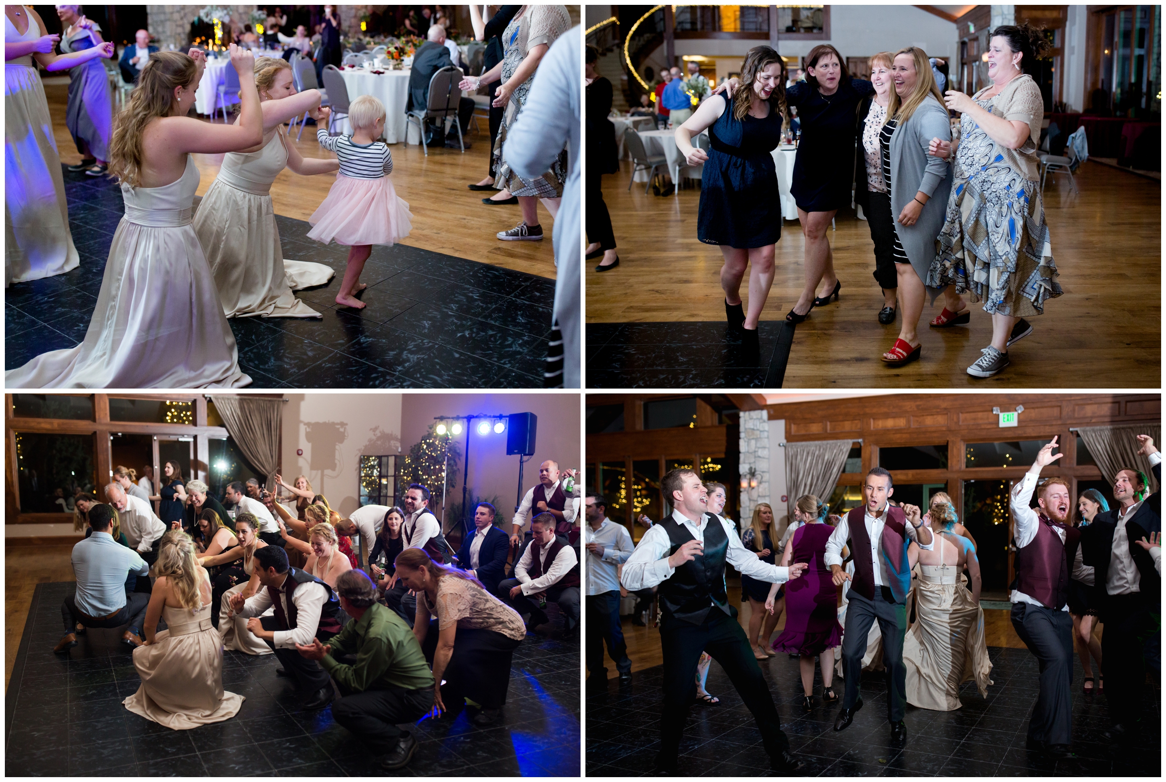 guests dancing at colorado wedding reception 
