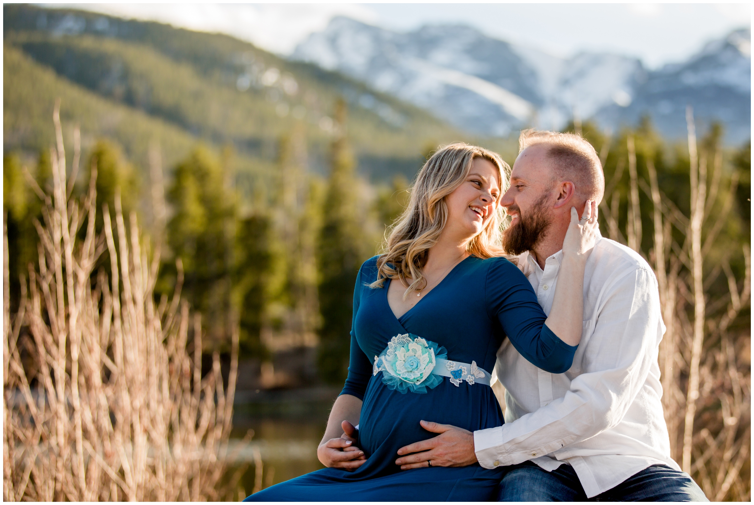 Estes Park Colorado maternity photography at Sprague Lake RMNP
