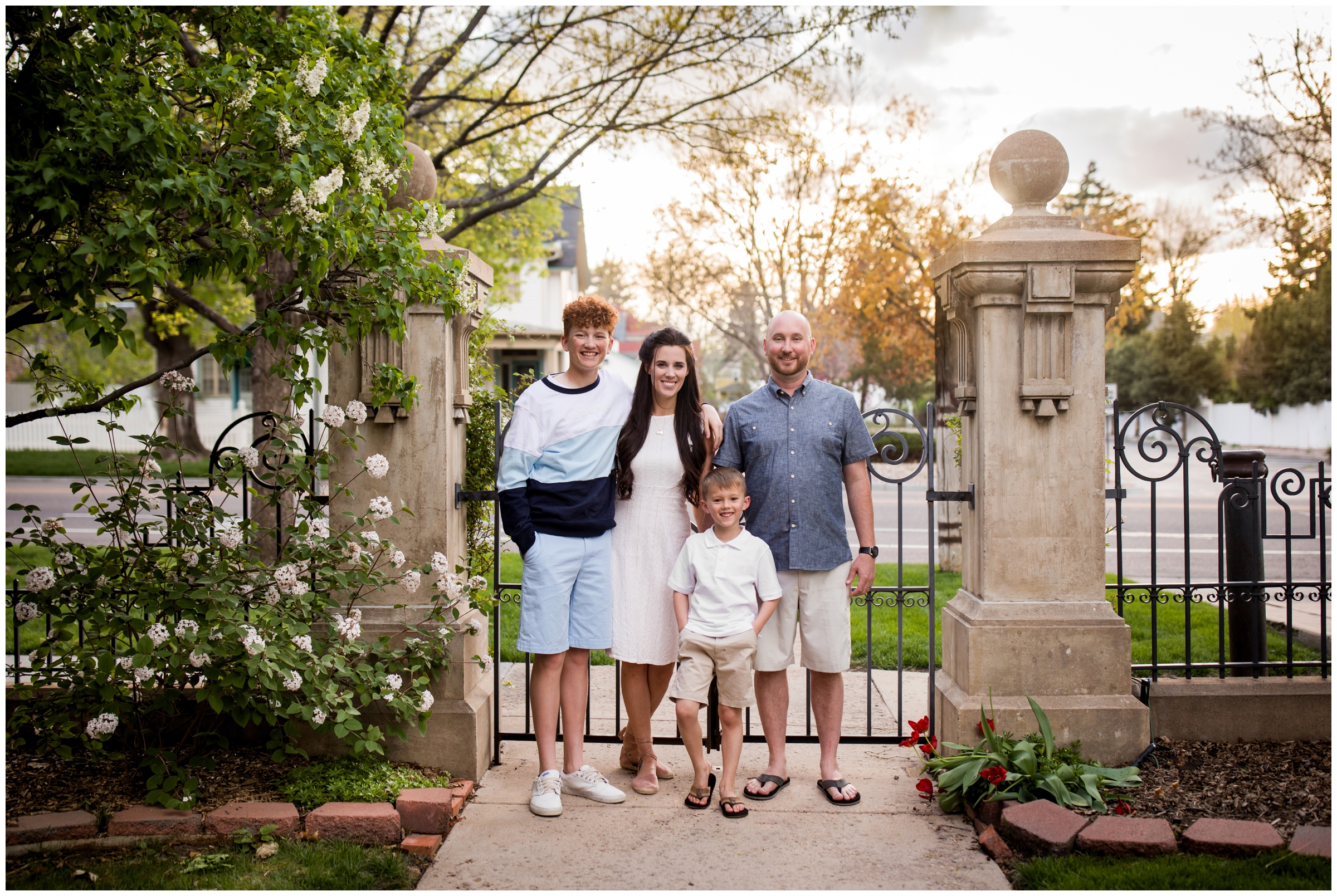 Longmont spring family photos at Callahan House Colorado
