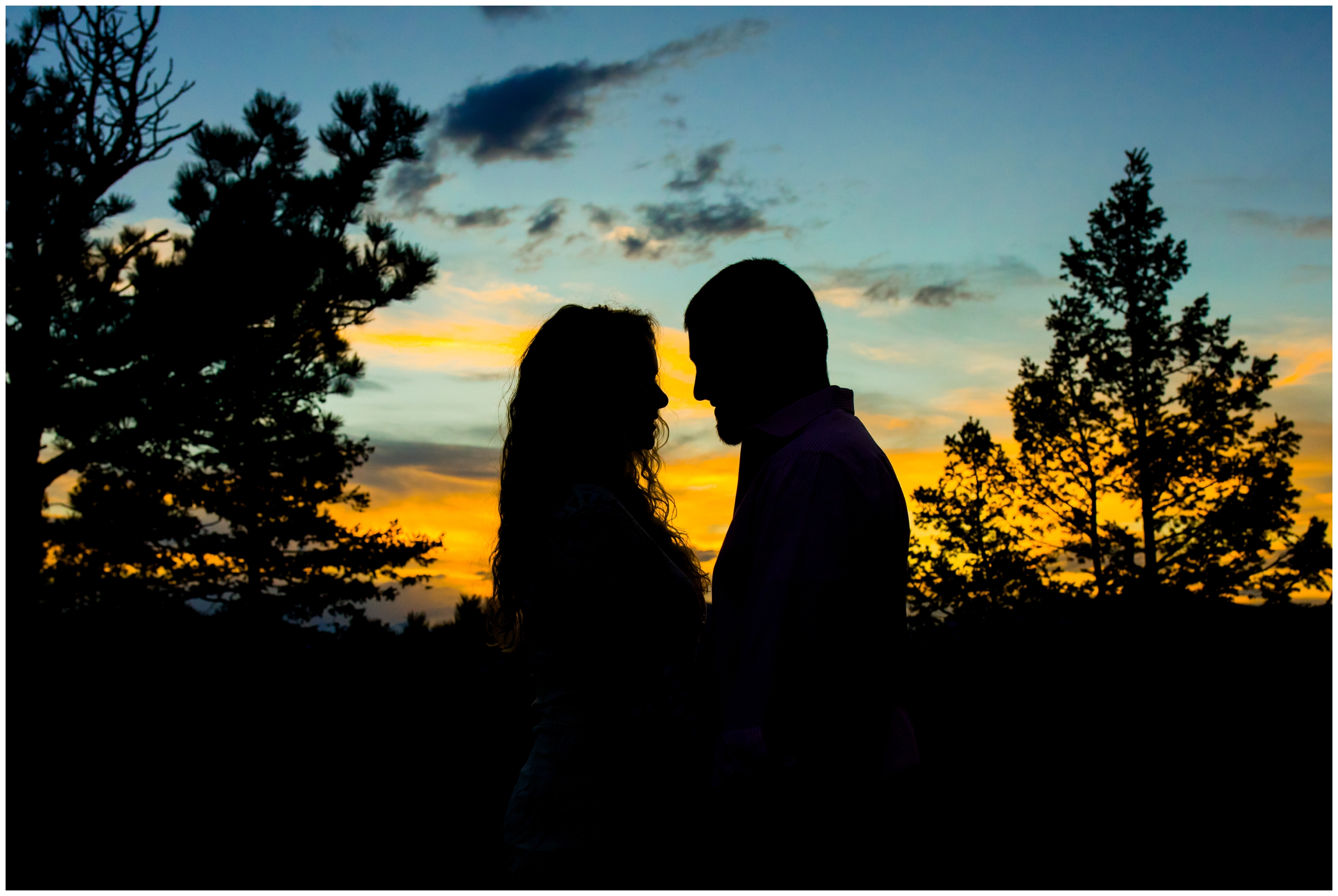 silhouette photos during Colorado couple's photography session in the mountains 