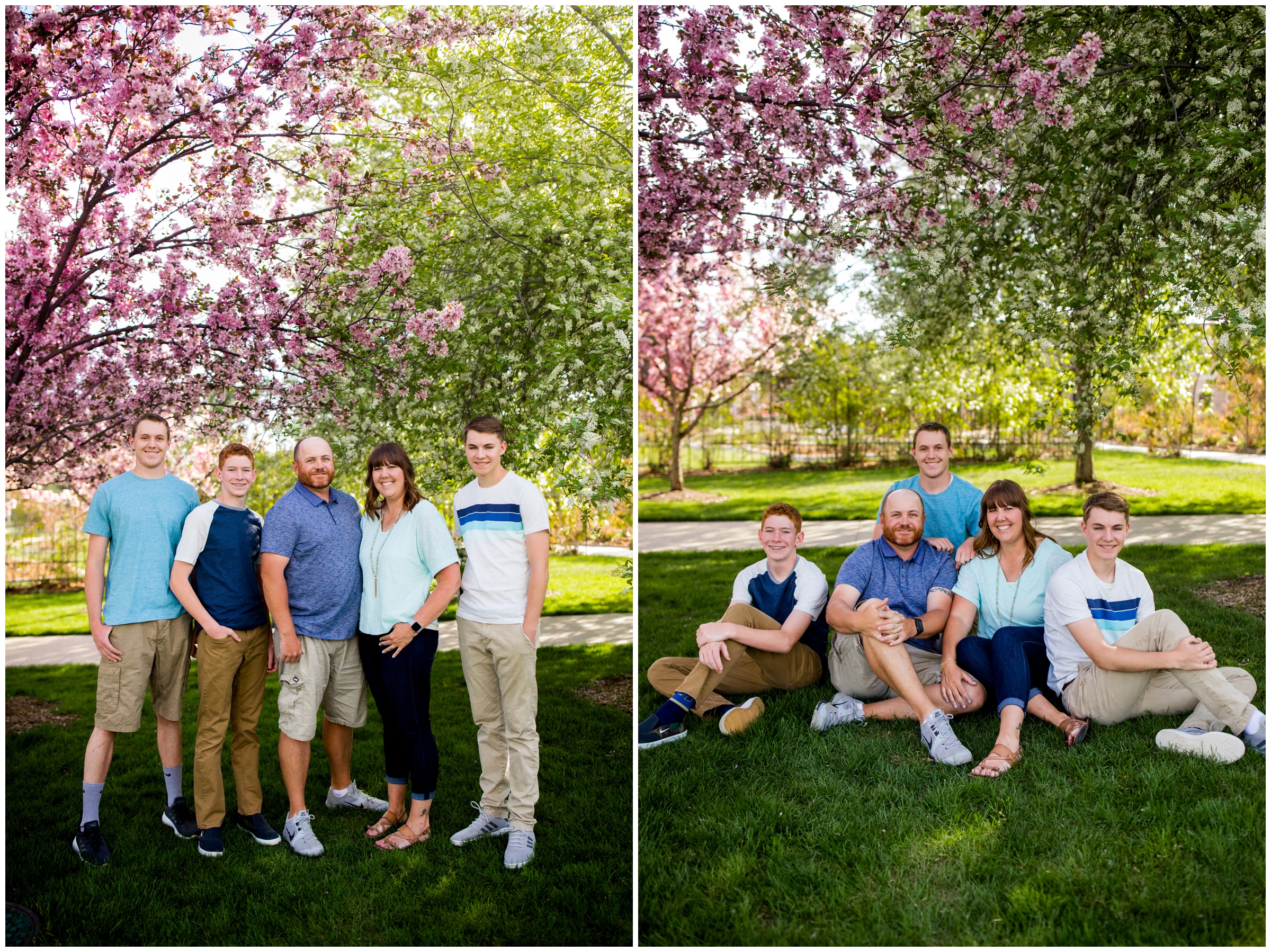 spring family portraits at Roosevelt Park in Longmont Colorado