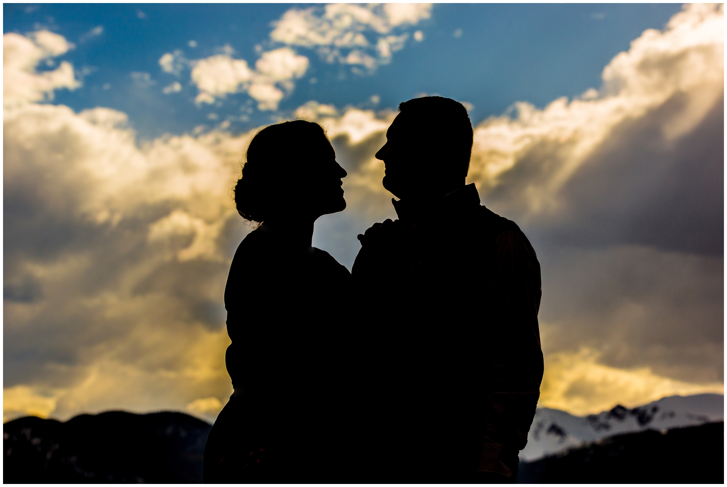 silhouette engagement photography in Breckenridge Colorado 