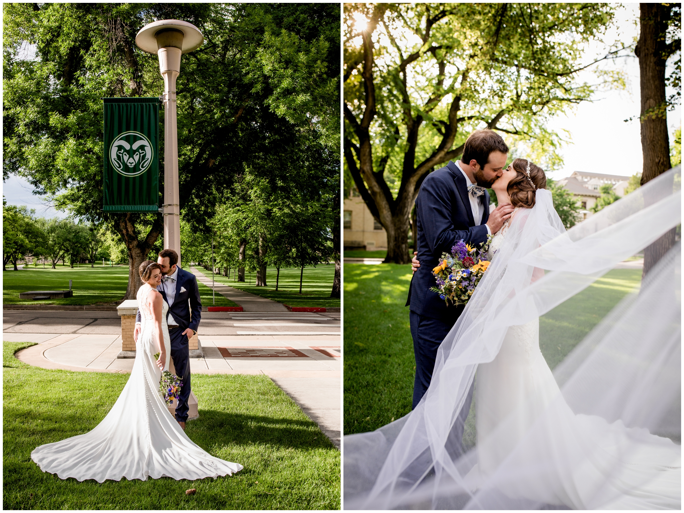 dramatic cathedral veil photo during Ft. Collins Colorado wedding pictures 