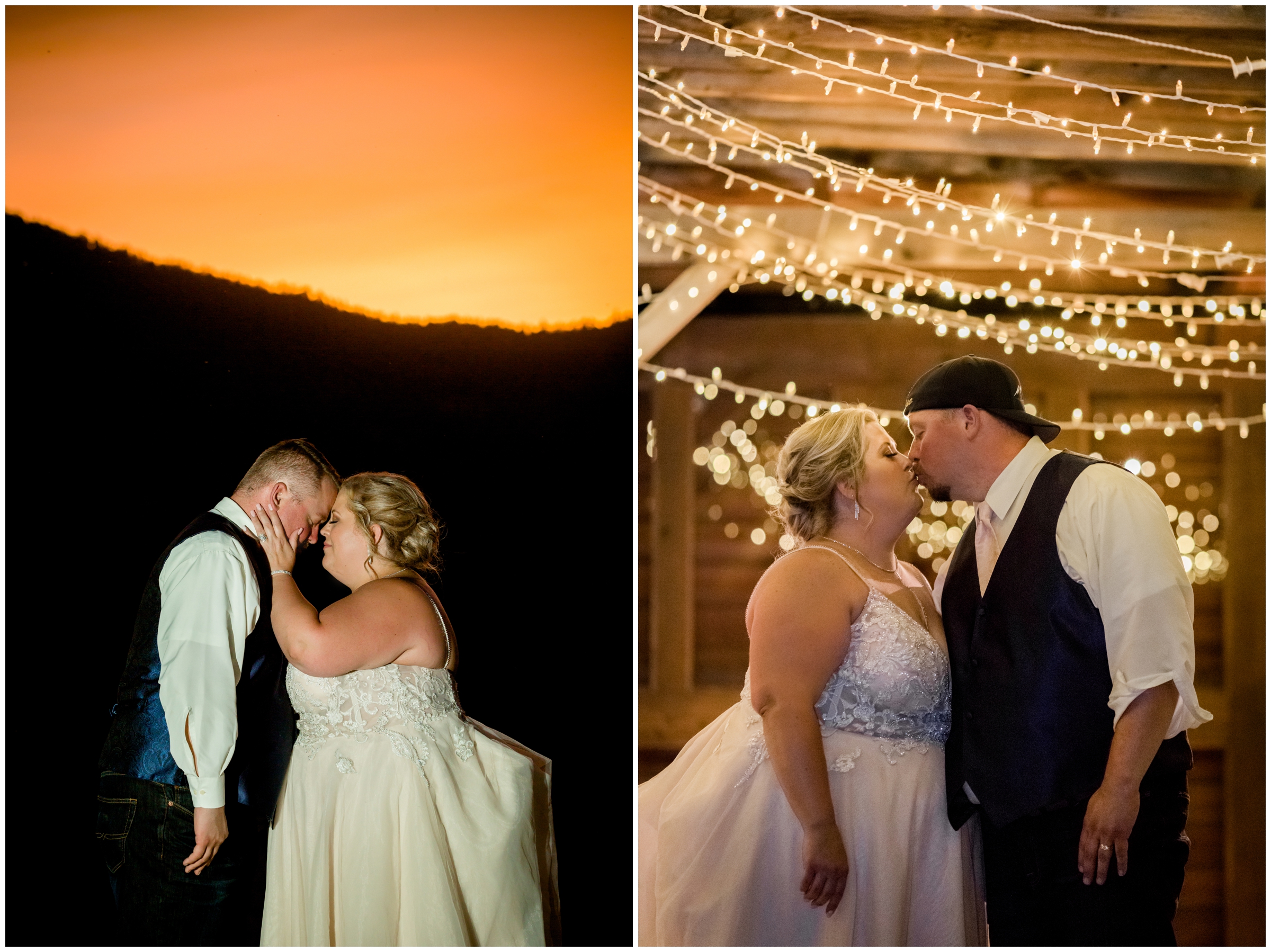 colorful Colorado sunset wedding portraits at Wedgewood Weddings