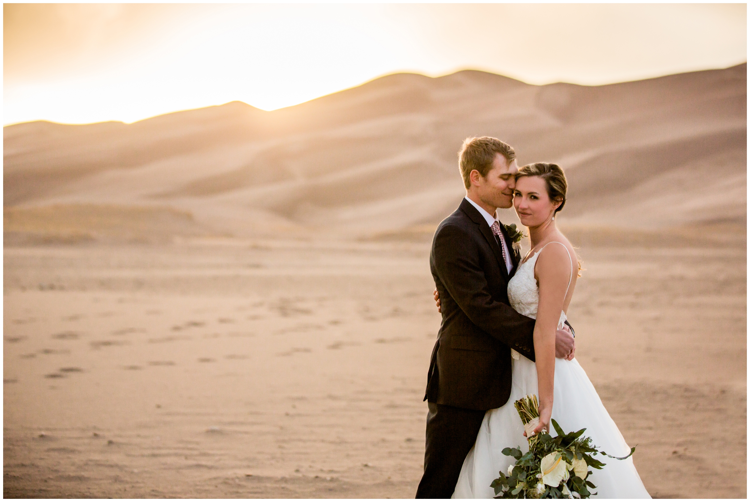 sunset adventure elopement wedding photos at Colorado Sand Dunes