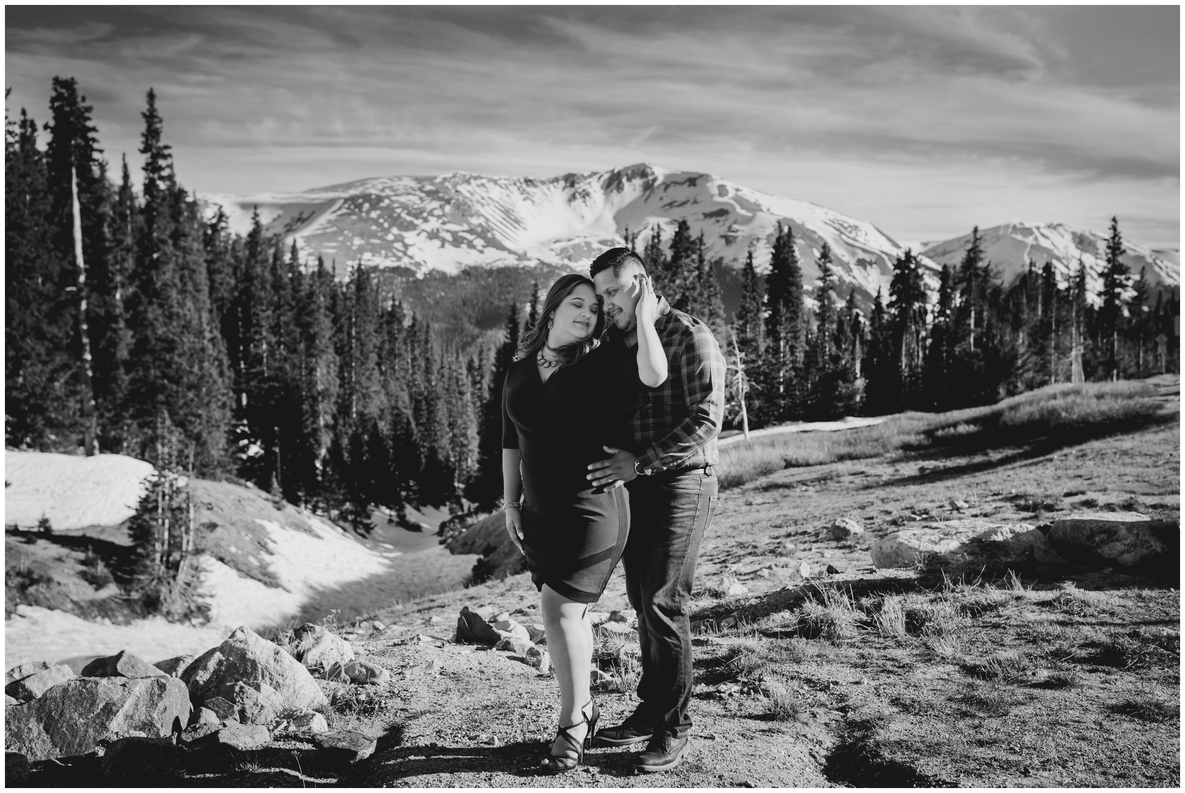 Winter Park engagement photos on Berthoud Pass by Colorado couple's photographer Plum Pretty Photography